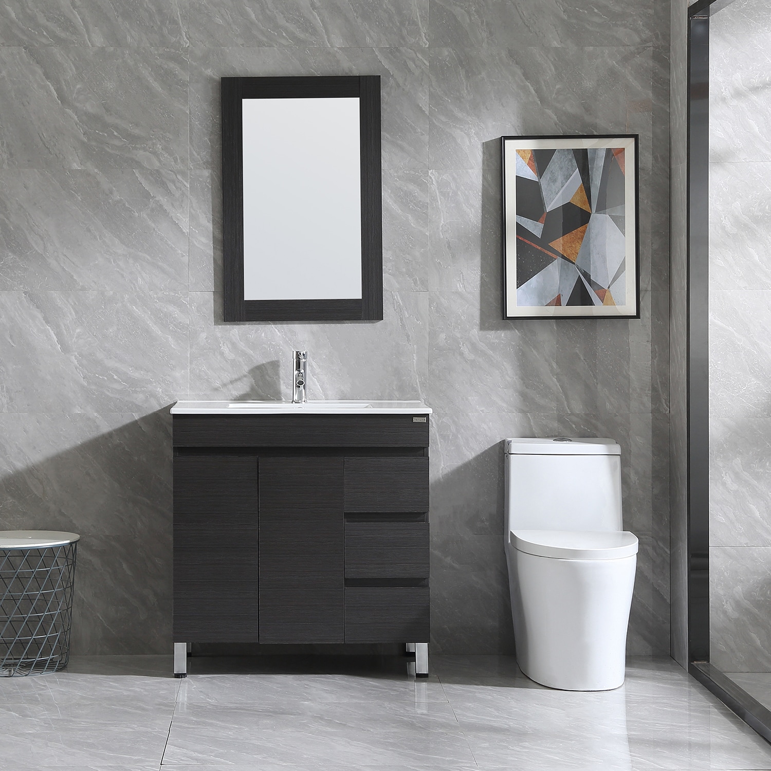 32 Bathroom Vanity Cabinet Combo Organizer Top Vessel Sink W