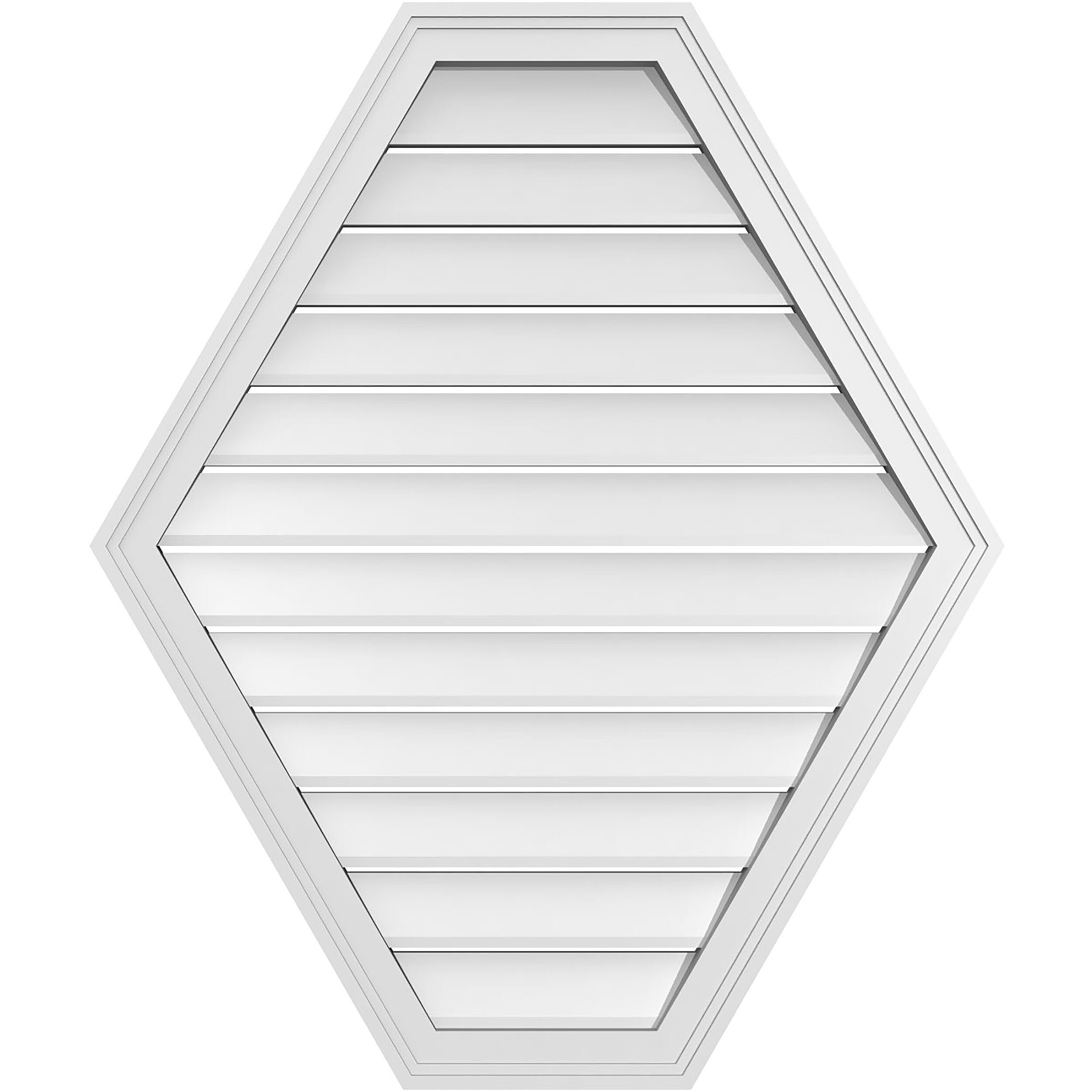 Ekena Millwork GVPHP32X3802SF 32-Inches x 38-Inches Off-white Peaked PVC Gable Louver Vent