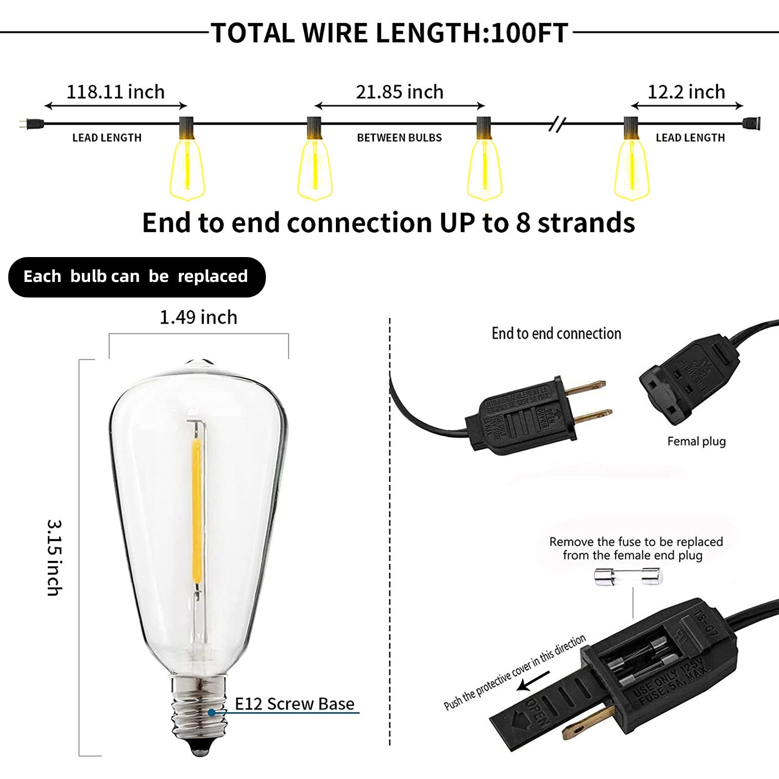 Honbei ST38-1P-B Rope-Lights - View #2