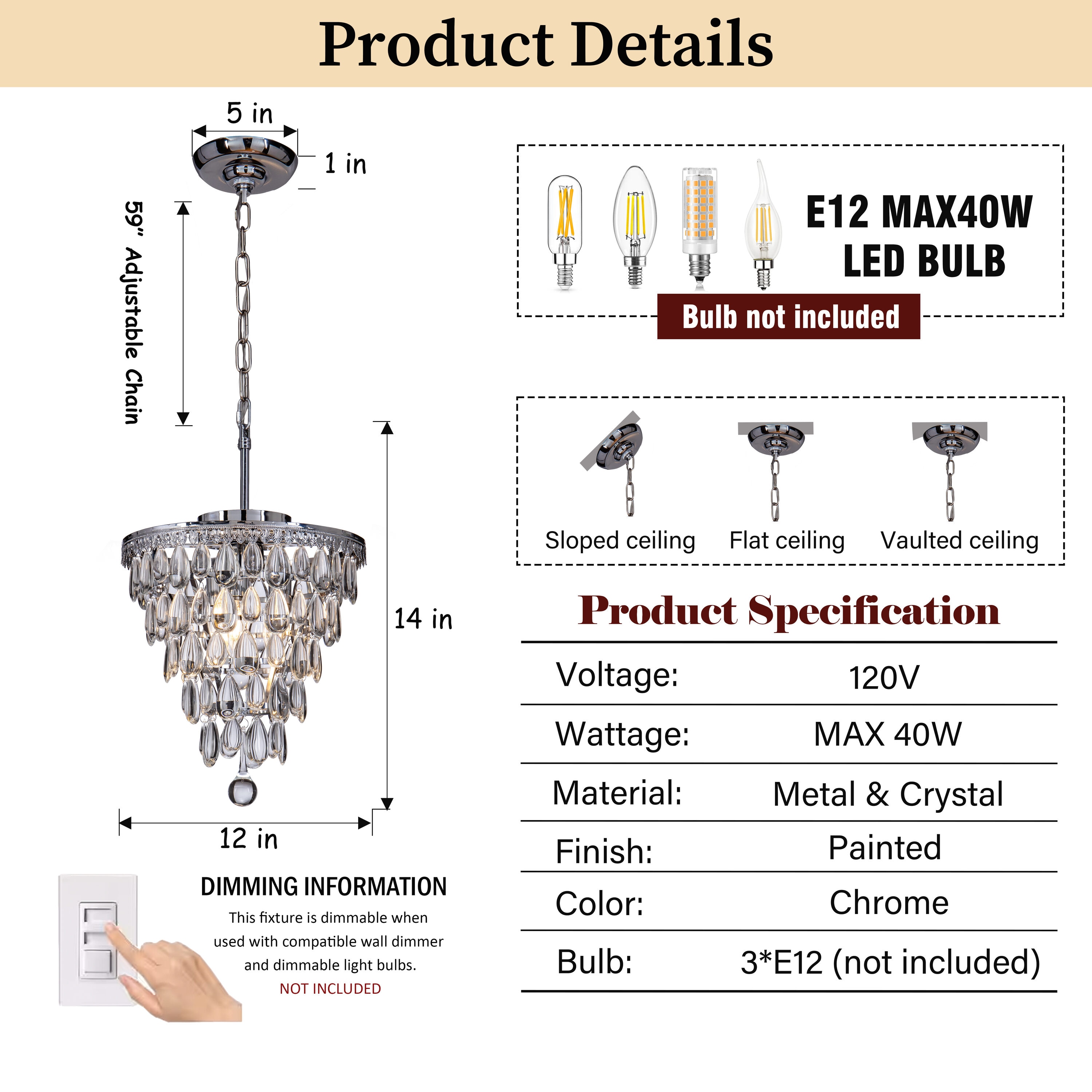 AloaDecor Lighting 7003D31CR b090015 - View #3