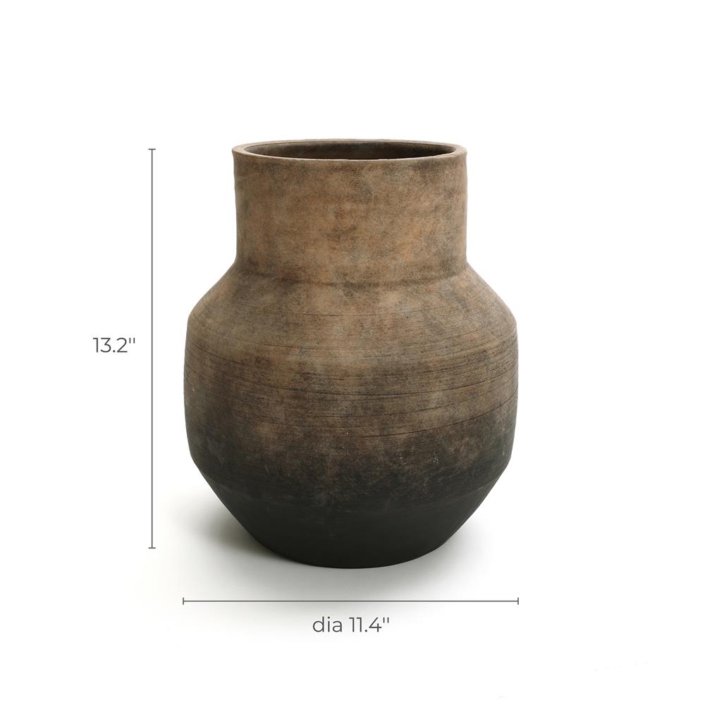 Handcrafted Brown and Black Ceramic Decorative Table Vase
