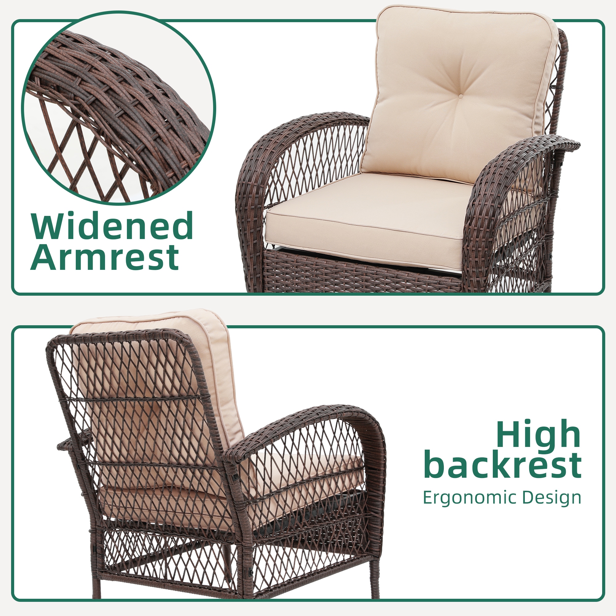 UPHA LHBR-2AB-BEIGE Patio-Conversation-Sets - View #6