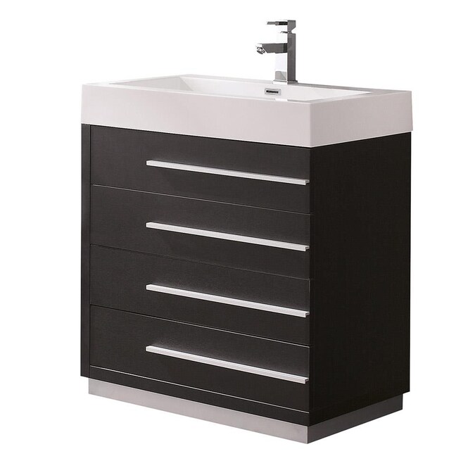 Fresca Livello 30 In Black Single Sink, Black Bathroom Vanity With Sink 30 Inch