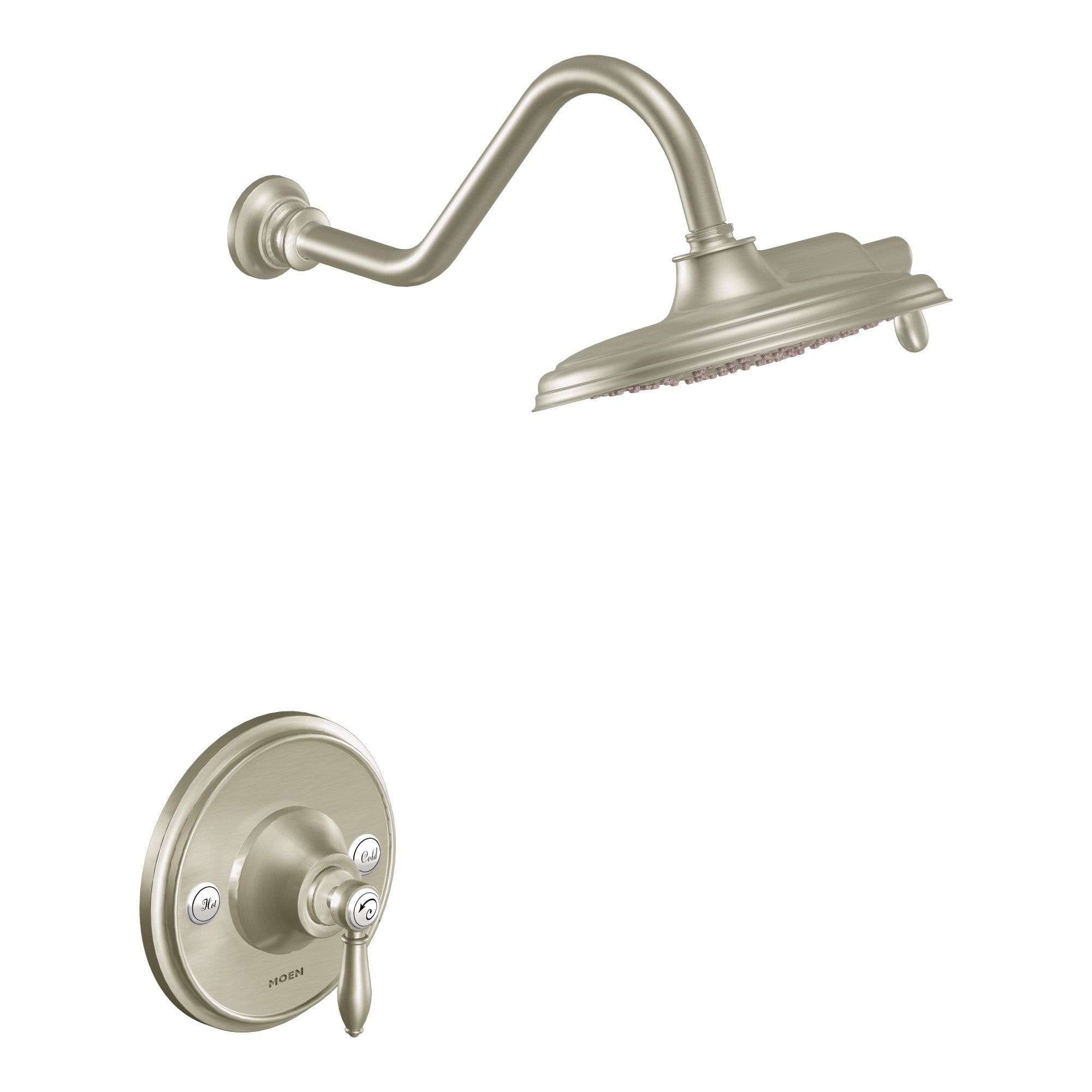 Moen TS32102BN Weymouth Brushed nickel 1-handle Multi-function 9.0-Inches Round Shower Faucet