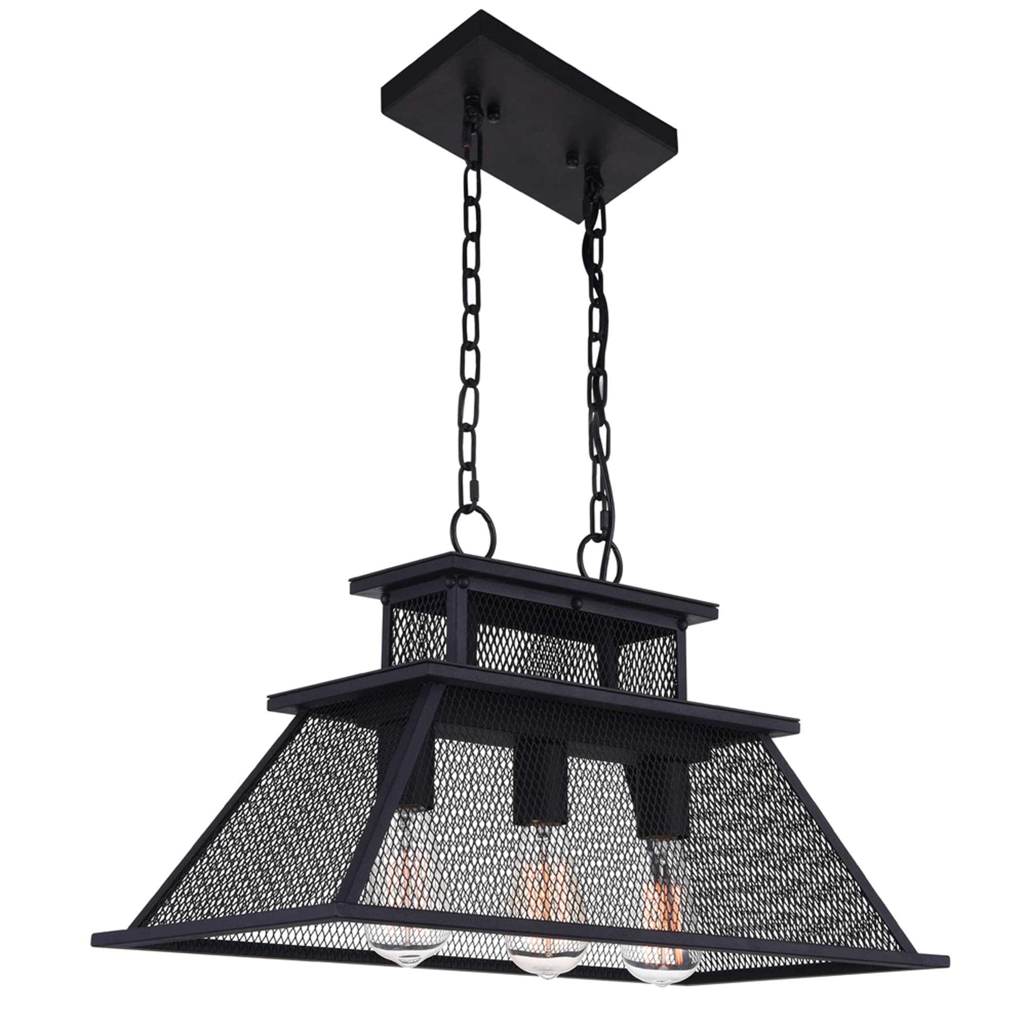 CWI Lighting 9745P24-3-219 Savill 3 -Light Black Rustic For Use in Bathrooms, Bedrooms, Dining Rooms, Foyers, Kitchens, Living Rooms Chandelier