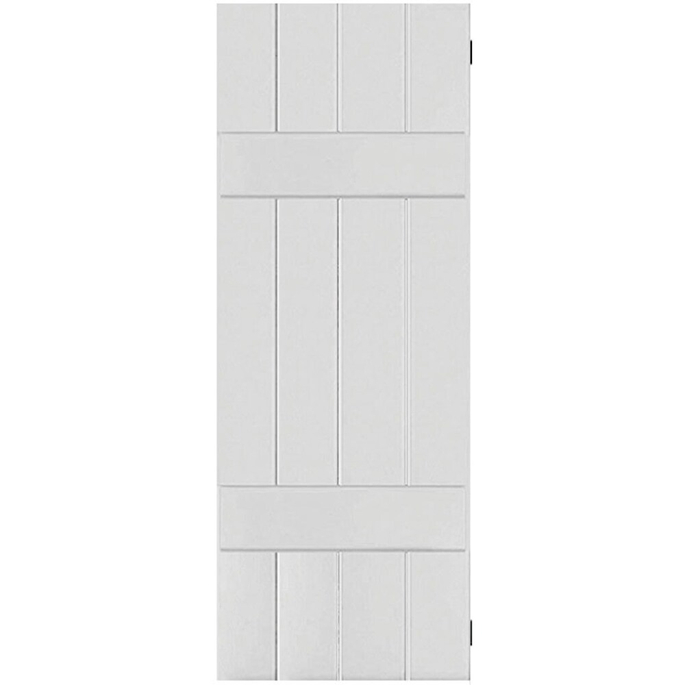 Ekena Millwork RWB15X031PRP 15-in W x 31-in H Primed Paintable/Stainable Board and batten Wood Exterior Shutters ( 2 -Pack )