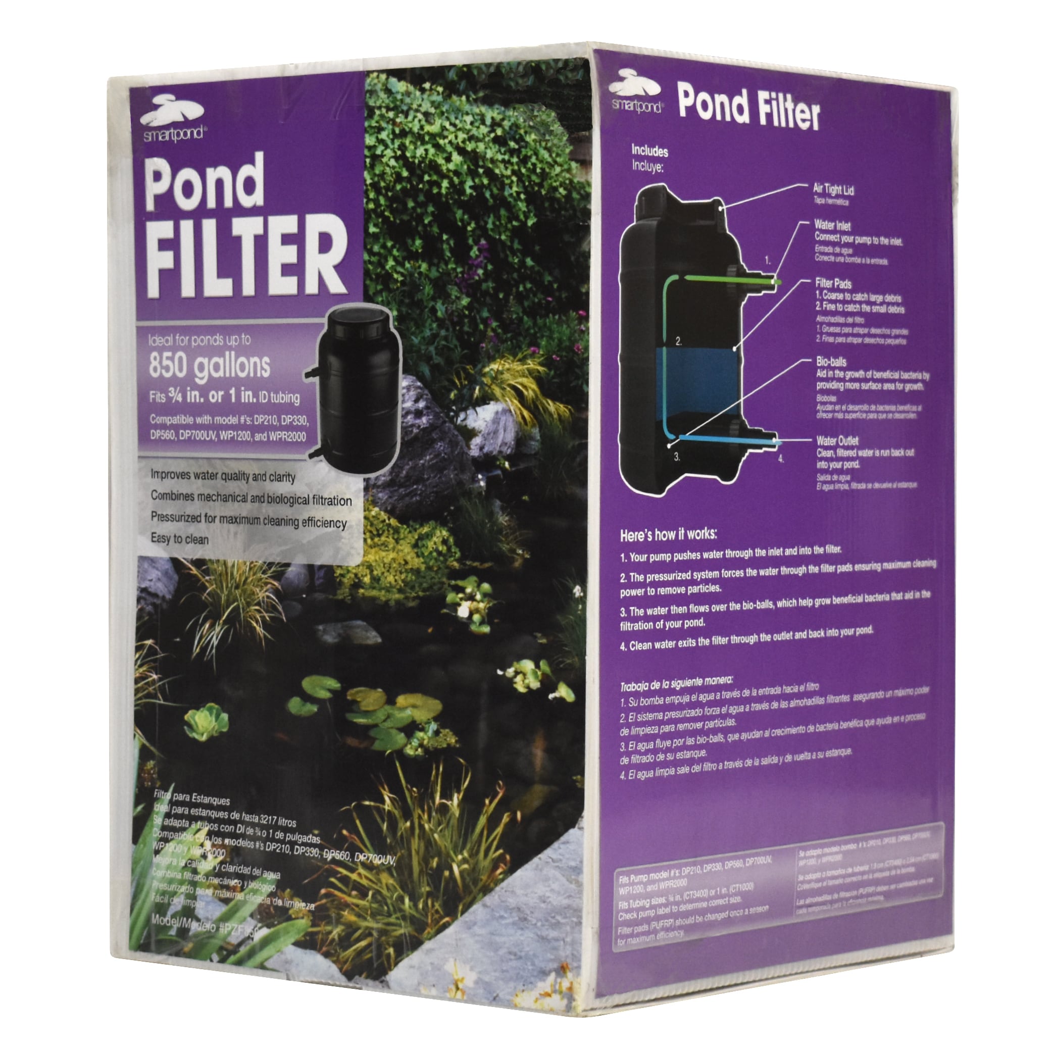 Black Pressurized Pond Filter for 900 Gallon Ponds