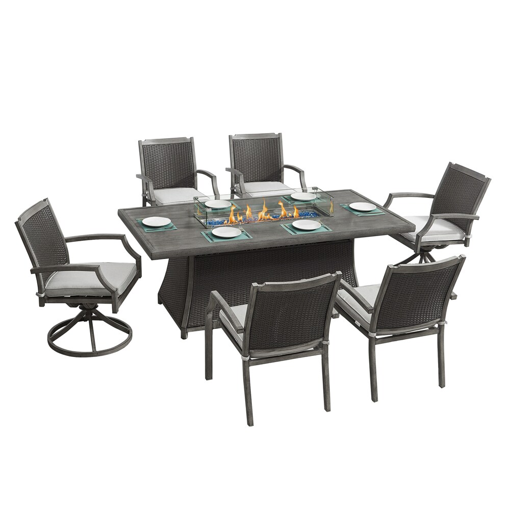 Kinger Home FPDTS-001-GRY-GRY Patio-Conversation-Sets - View #2