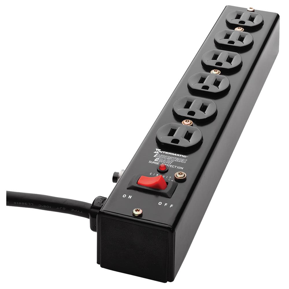 Intermatic IG112663BLK10 IG Series 6-Outlet Joules AC Surge Protector