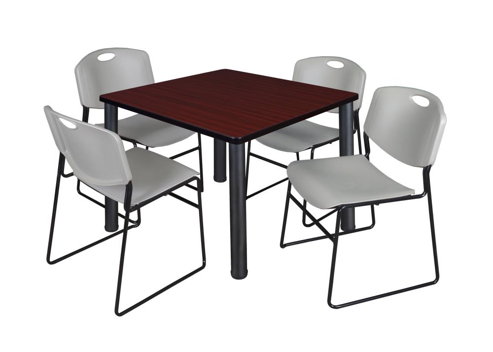 Regency TB4242MHBPBK44GY Breakroom Brown 4-Person Training Table (42-in W x 29-in H)