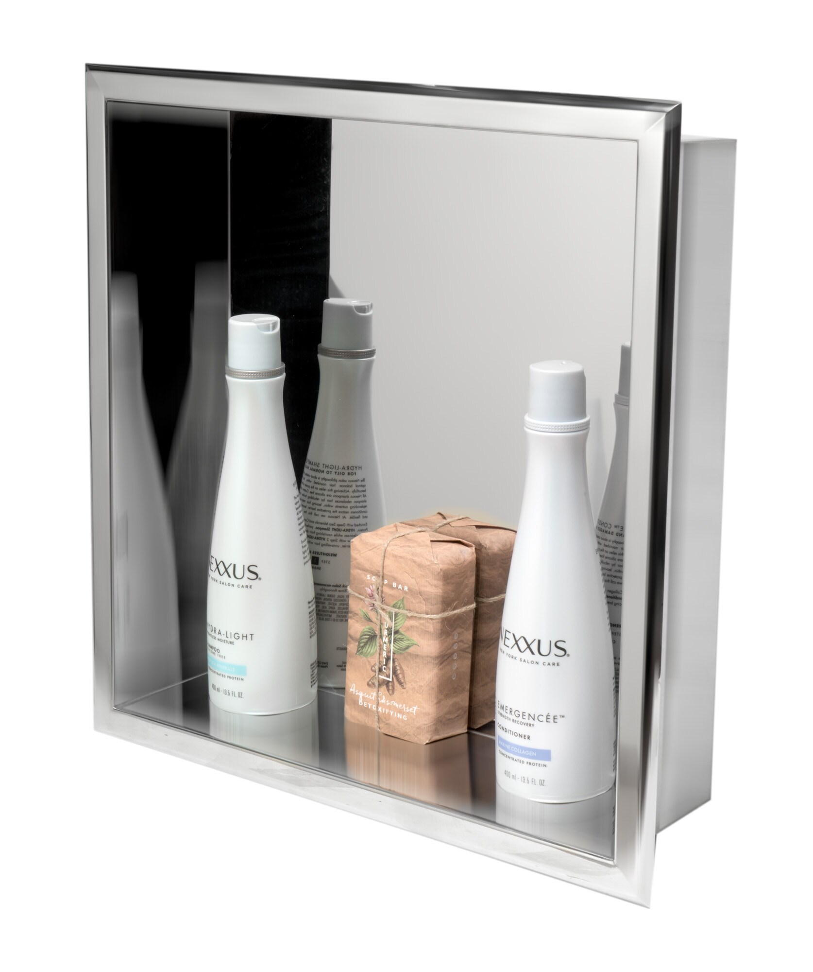 ALFI ABN1616-PSS  brand 16 x 16 Polished Stainless Steel Square Single Shelf Bath Shower Niche