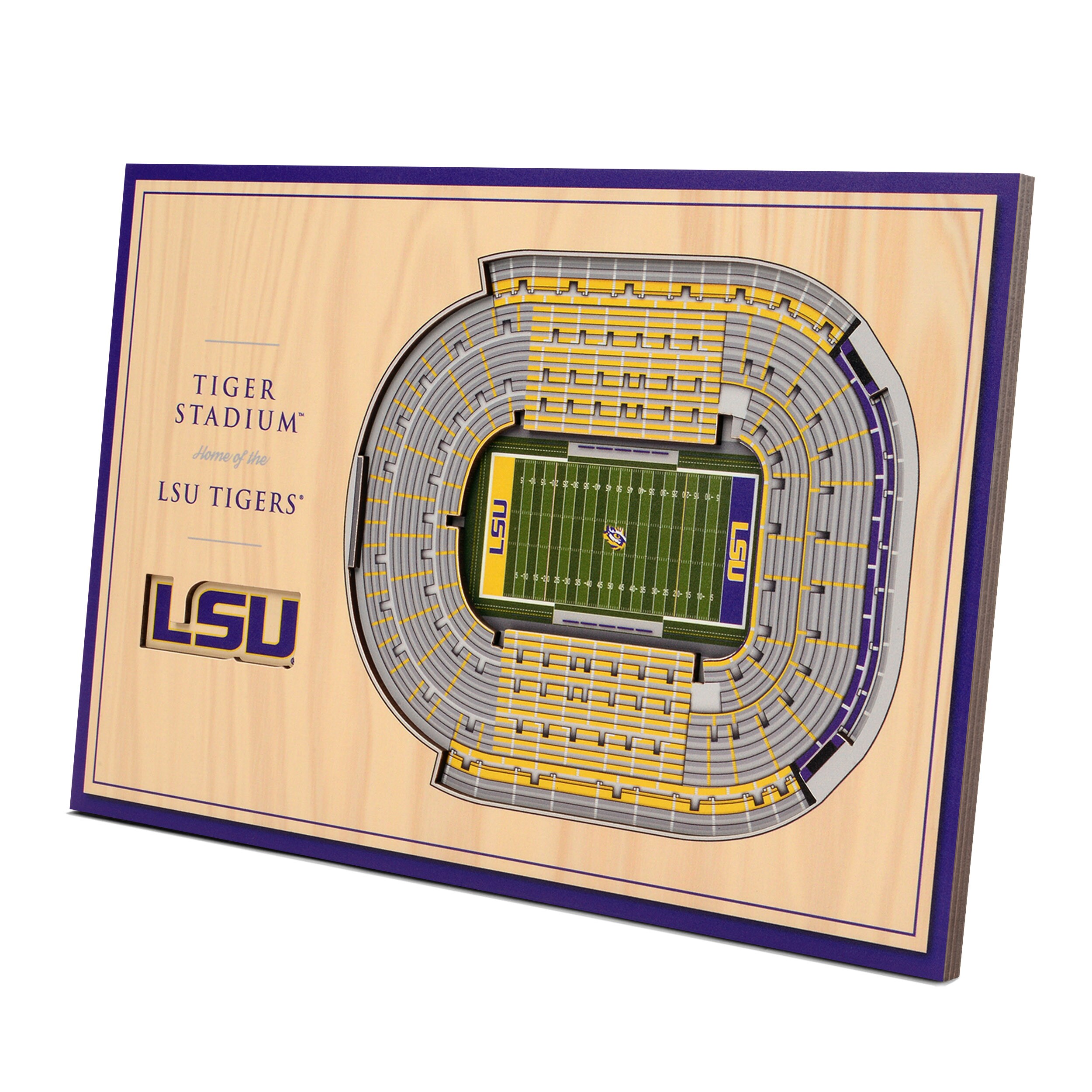 StadiumViews 8490631 LSU Tigers Youthefan Team Colors Floater Frame 8-in H x 12-in W Sports 3D Art