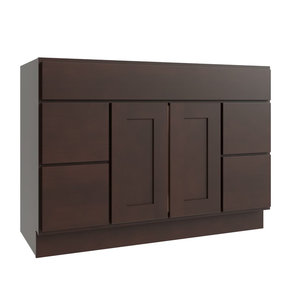 RELIABILT L11-V48DD Parkstone 48-in Espresso Bathroom Vanity Base Cabinet without Top