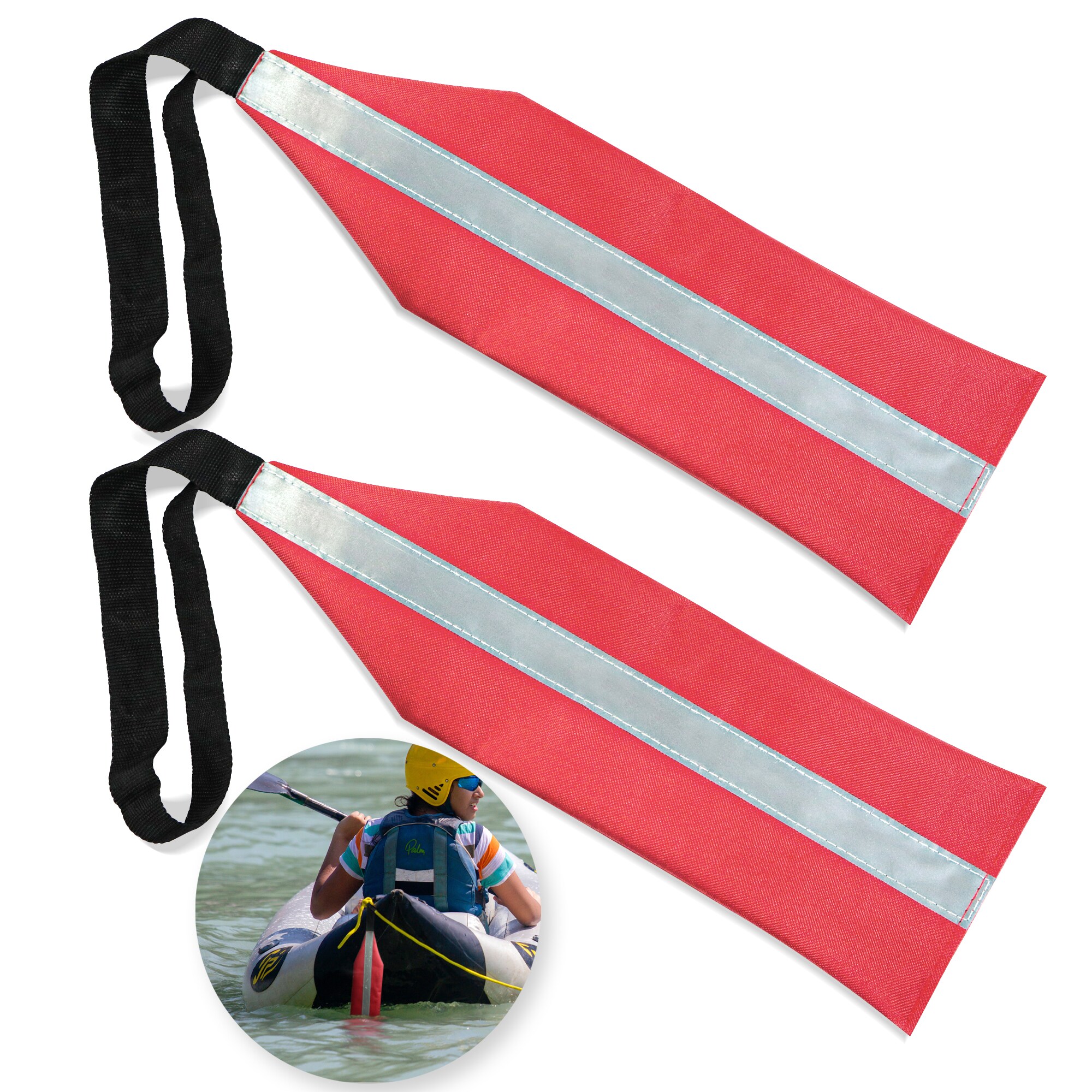 Anley A.FLAG.KAYAK Kayak Tow Red Safety Travel Flag 2 -Pack 0.4-ft W x 1.17-ft H Flag