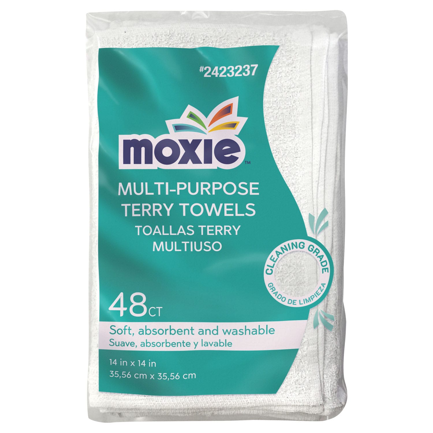 Moxie Cleaning 48-Pack Poly Cotton Towel in White | T-00437-48