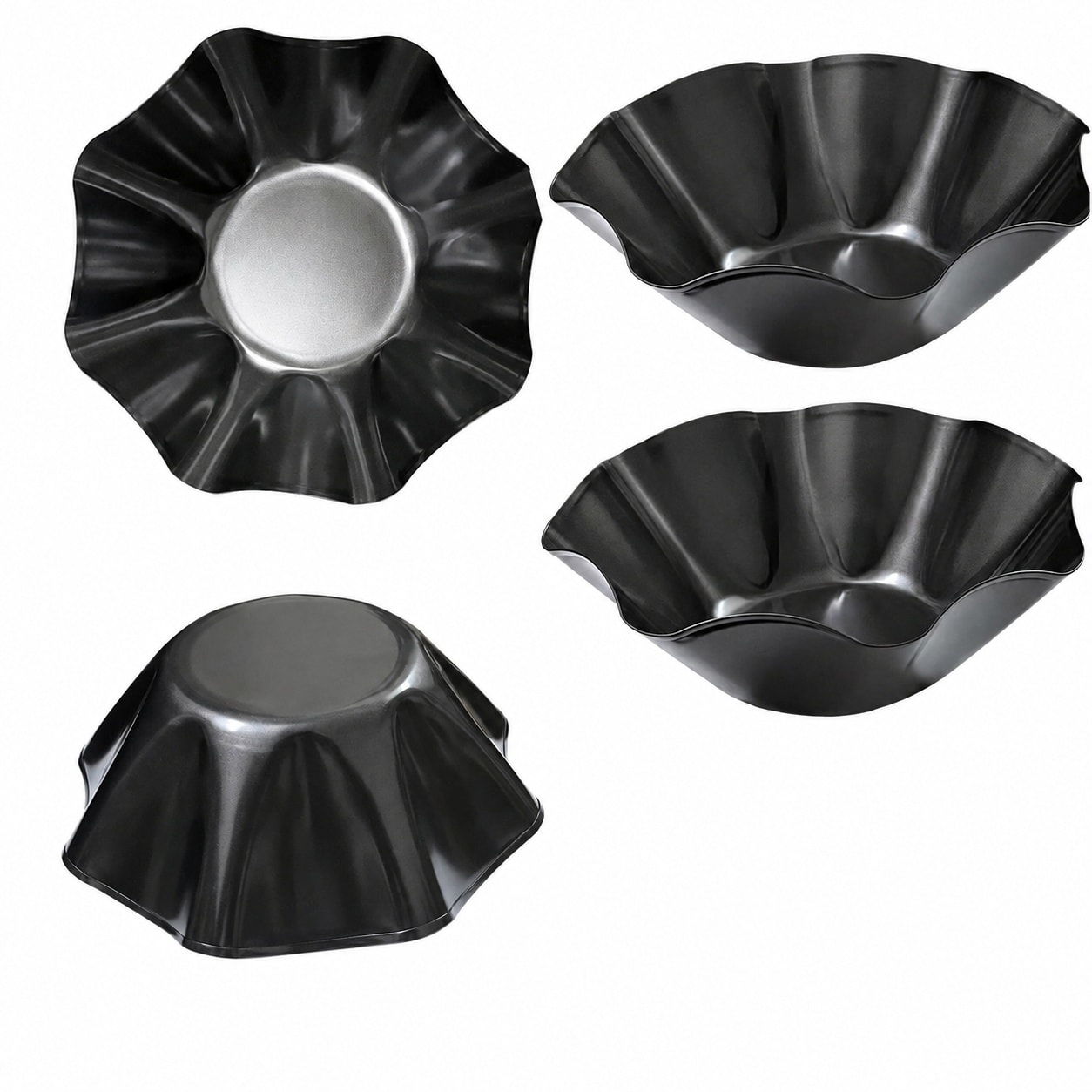 Aoibox  8 4 In Nonstick Carbon Steel Large Taco Shell Bowl and Tostada Baking Mold for Salad Bowls 4 Pack Black
