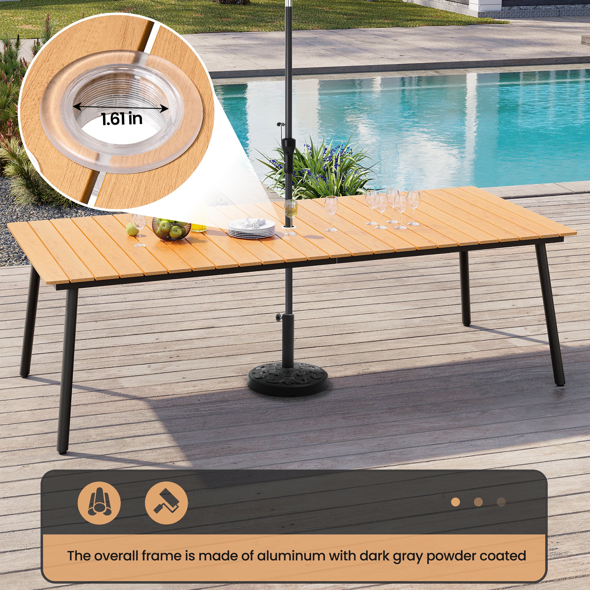 Crestlive Products CL-TB012BRN240 Patio-Tables - View #5