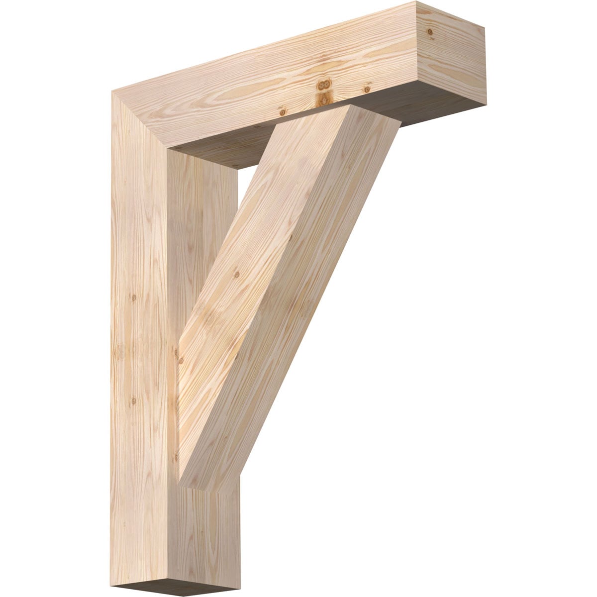 Ekena Millwork 1465084 Traditional Block Smooth Bracket with Offset Brace 7-1/2-in x 28-in x 36-in Douglas fir Brown Wood Standard bracket