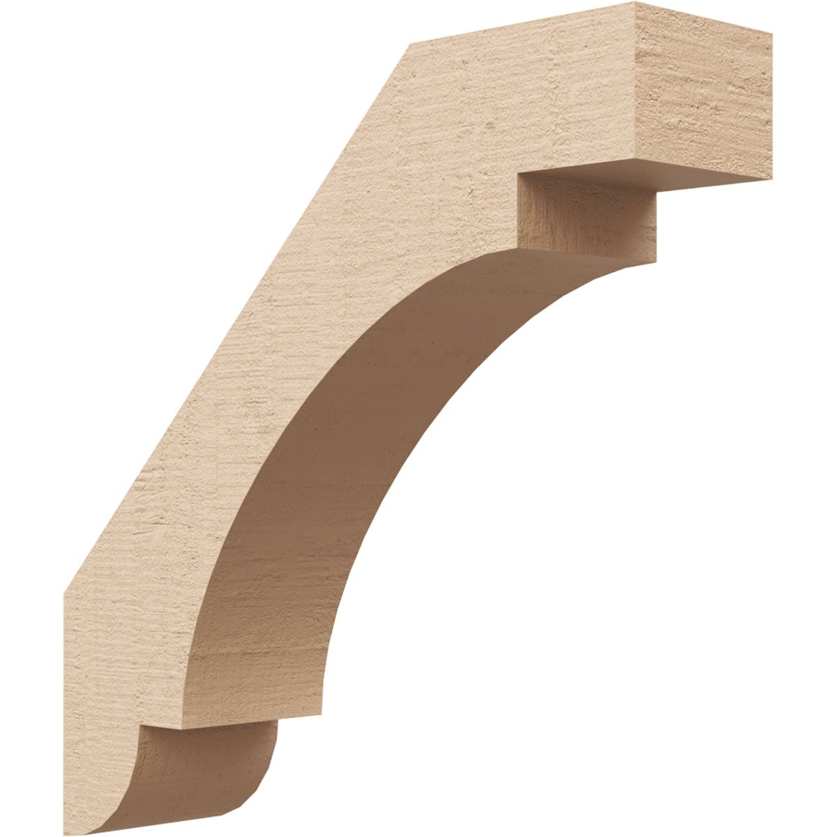 Ekena Millwork BRCUR03X12X12ASPRCPR 3-in x 12-in x 12-in Primed Urethane Aspen Rough Cedar Woodgrain TimberThane Knee Brace