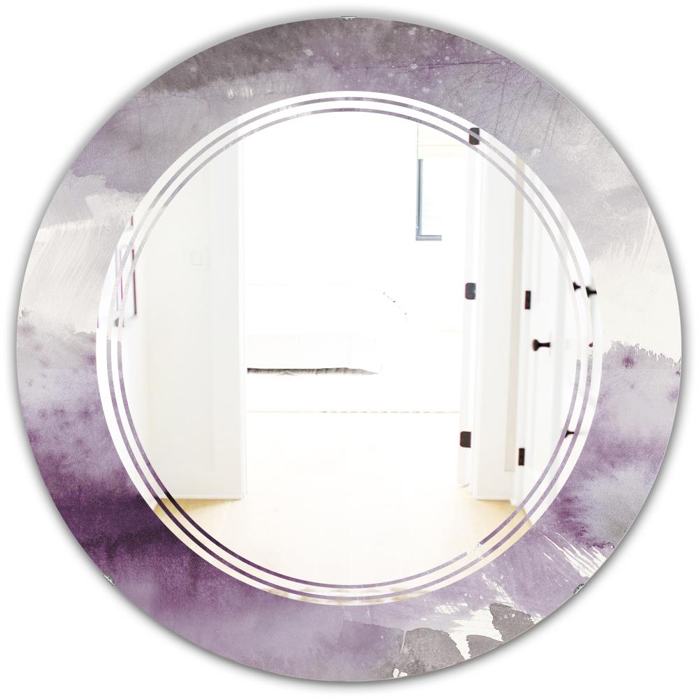 Designart 24-in W x 24-in H Round Purple Polished Frameless Wall Mirror ...