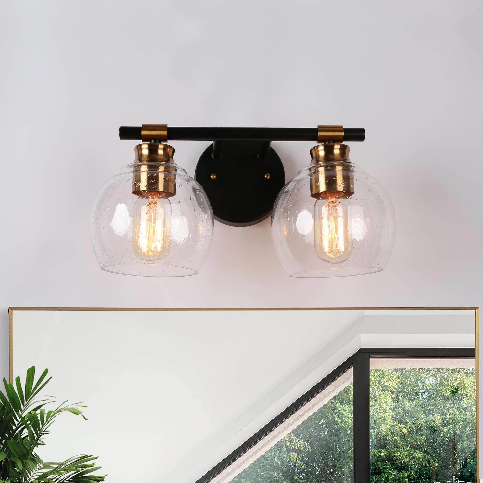 ZEVNI L3EZYBFZW4542SF7 Yaltro 14-in W 2 -Light Matte Black Wall Sconce