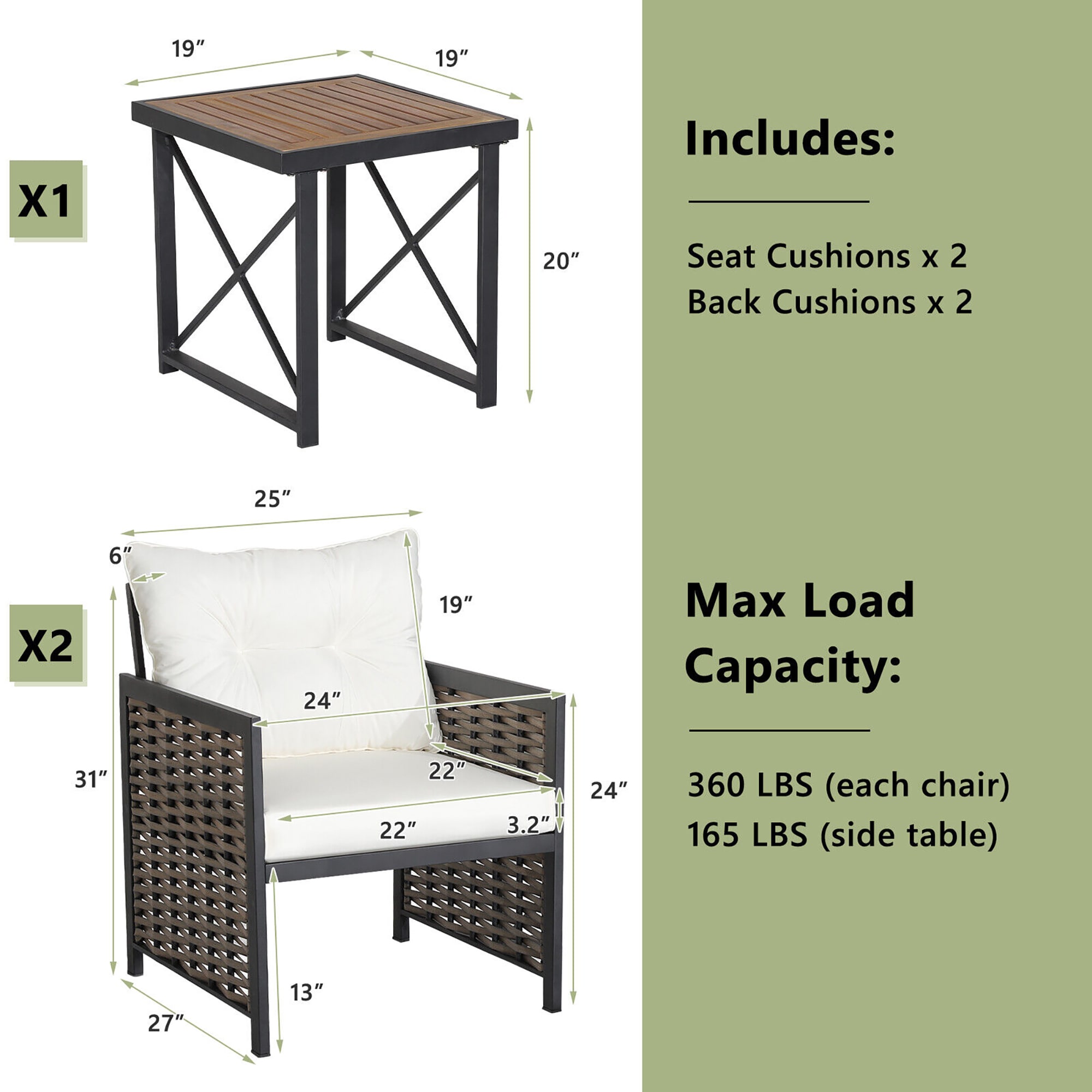 BABOOM BOM-86WH-CO Patio-Conversation-Sets - View #3