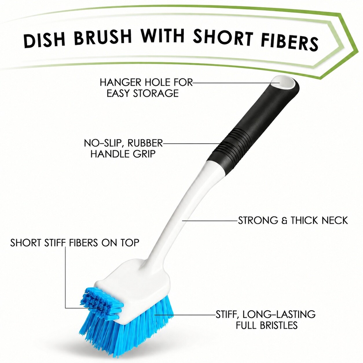 Misopily 3 Piece Dish and Bottle Brush Set with Scraper Edge Short ...