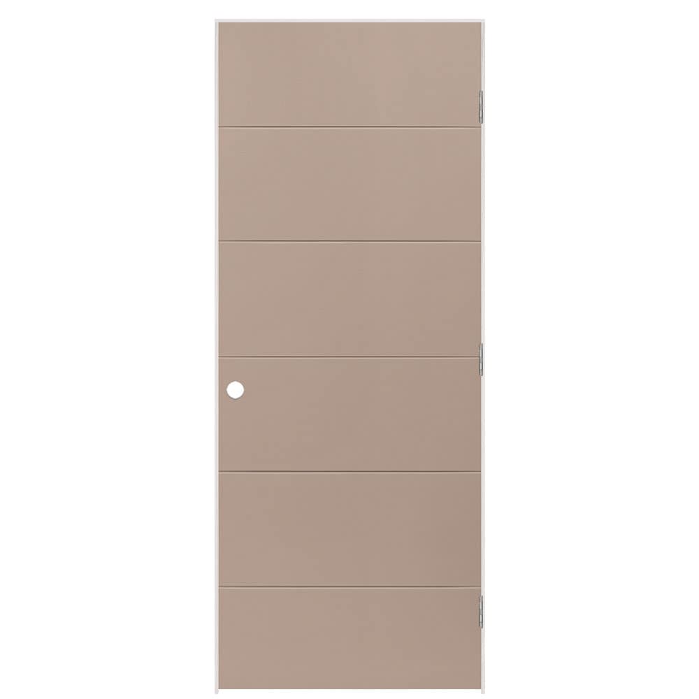 Masonite 1446614 32-in x 80-in Sandpiper Hollow core Flush Left hand Smooth Prefinished Molded composite Flat Jamb Single Prehung Interior Door