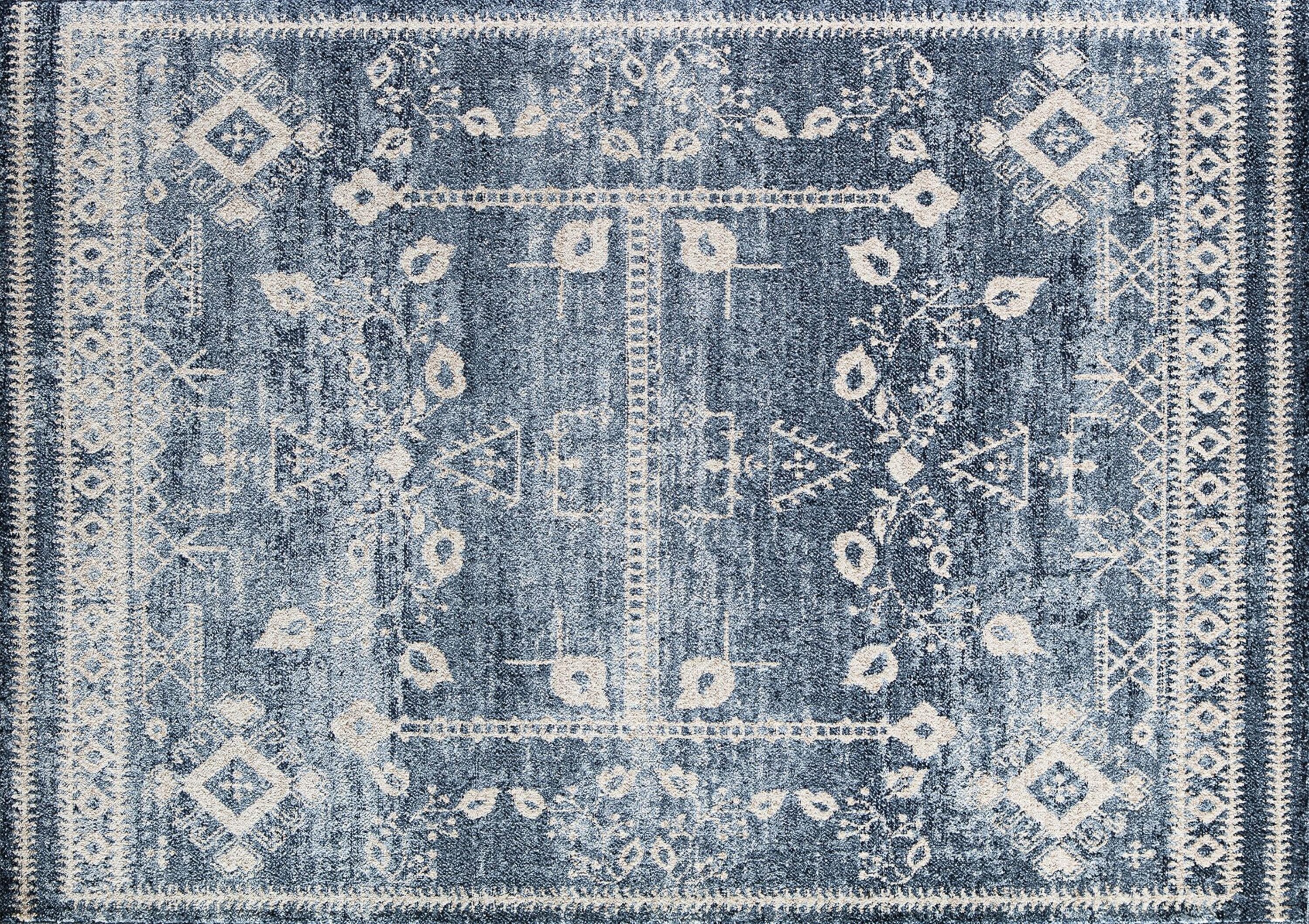 Rugs America Nessa 2 X 4 Ft Nile Blue Indoor Tribal Vintage Area Rug   63525690 