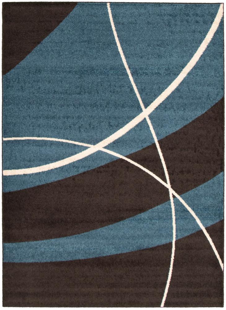 ECARPETGALLERY 315534 Cosi 5 x 7 (ft) Loomed Polypropylene Dark Brown Blue Cream Rectangular Indoor Bohemian/Eclectic Area rug
