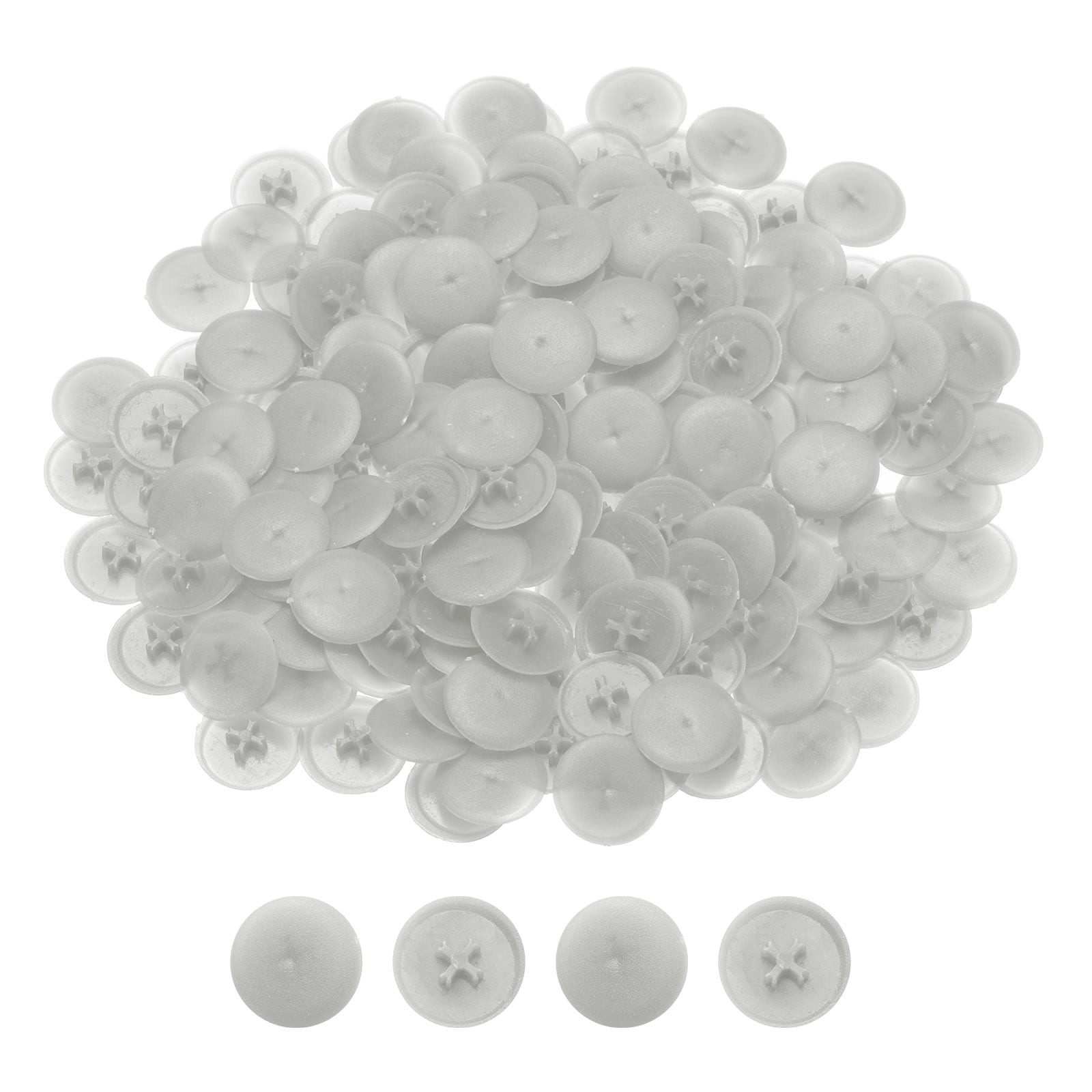 Unique Bargains 300pcs Plastic Screw Caps for Eccentric Wheels Cam Locks 17mm Diameter Decorative Cross Head Caps Round Cam Lock Fastener Cap Cam Dowel Cap Cam Lock Nuts Cap Light Gray