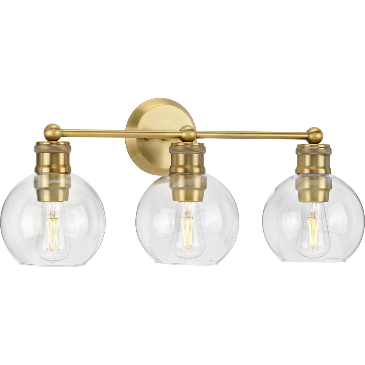 Progress Lighting P300051-163 Hansford 24.5-in 3 -Light Brass Farmhouse Vanity light