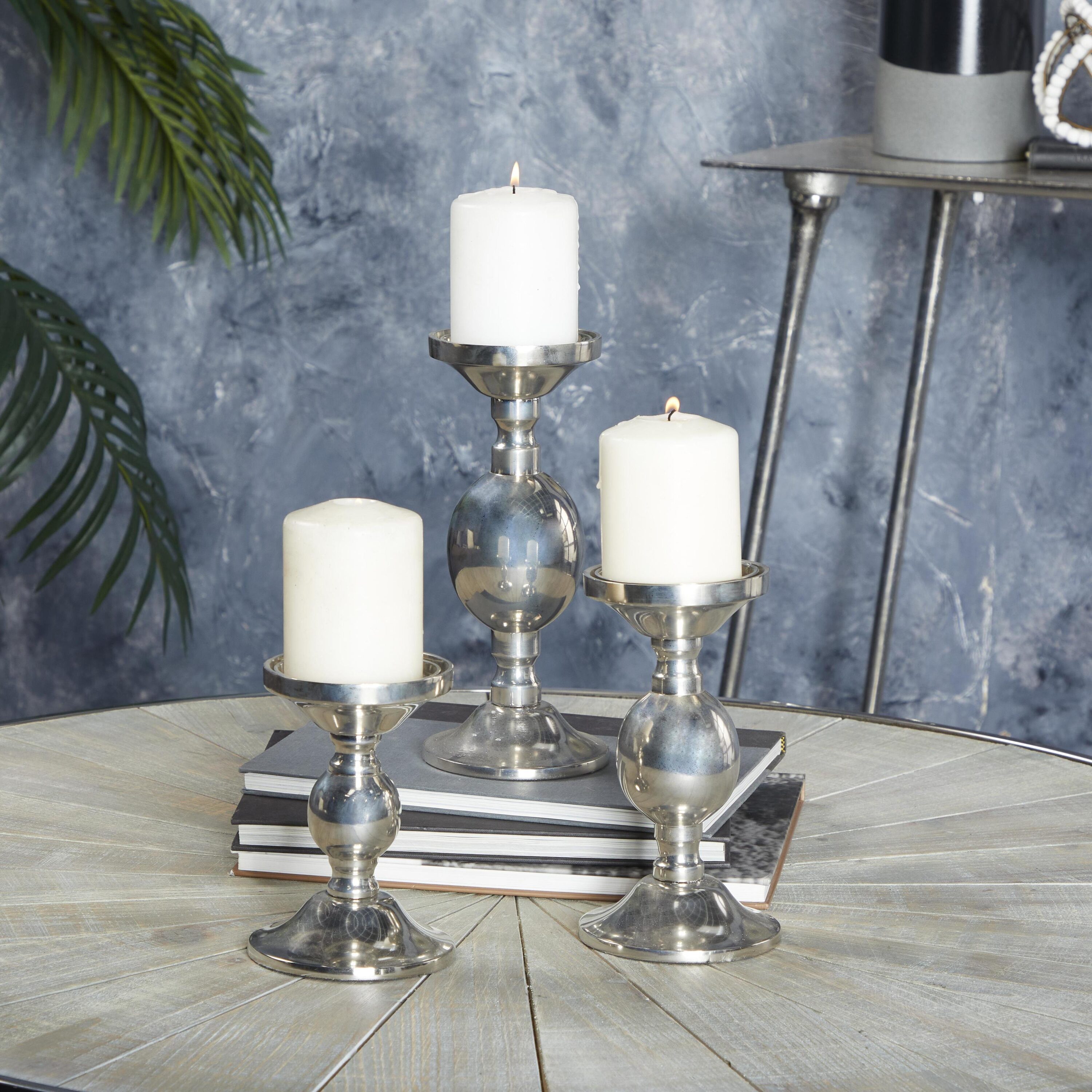 The Novogratz 23549 3 Candle Aluminum Pillar Candle Holder