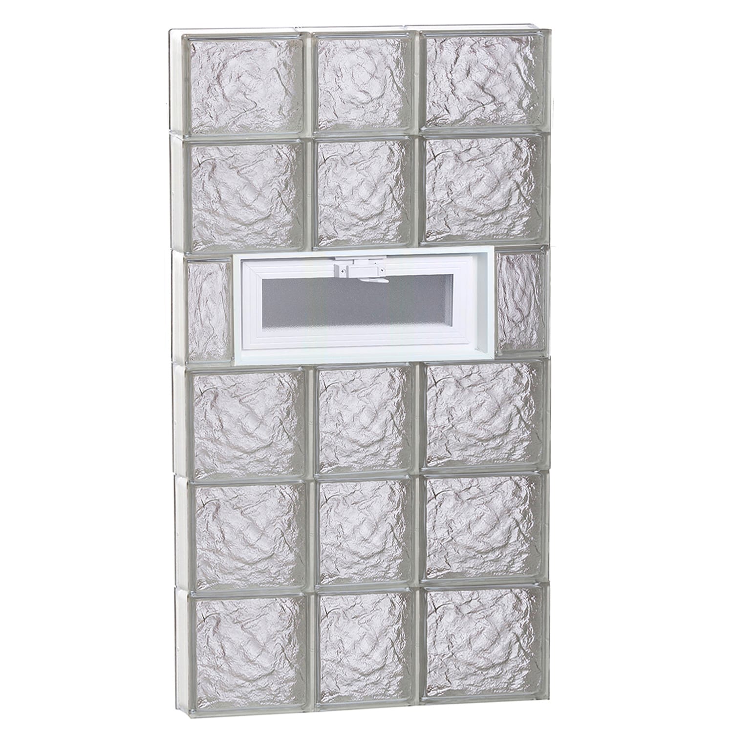 REDI2SET V2246IS Ice Glass 21-1/4-in x 44-1/2-in Frameless Replacement Vented Glass Block Window