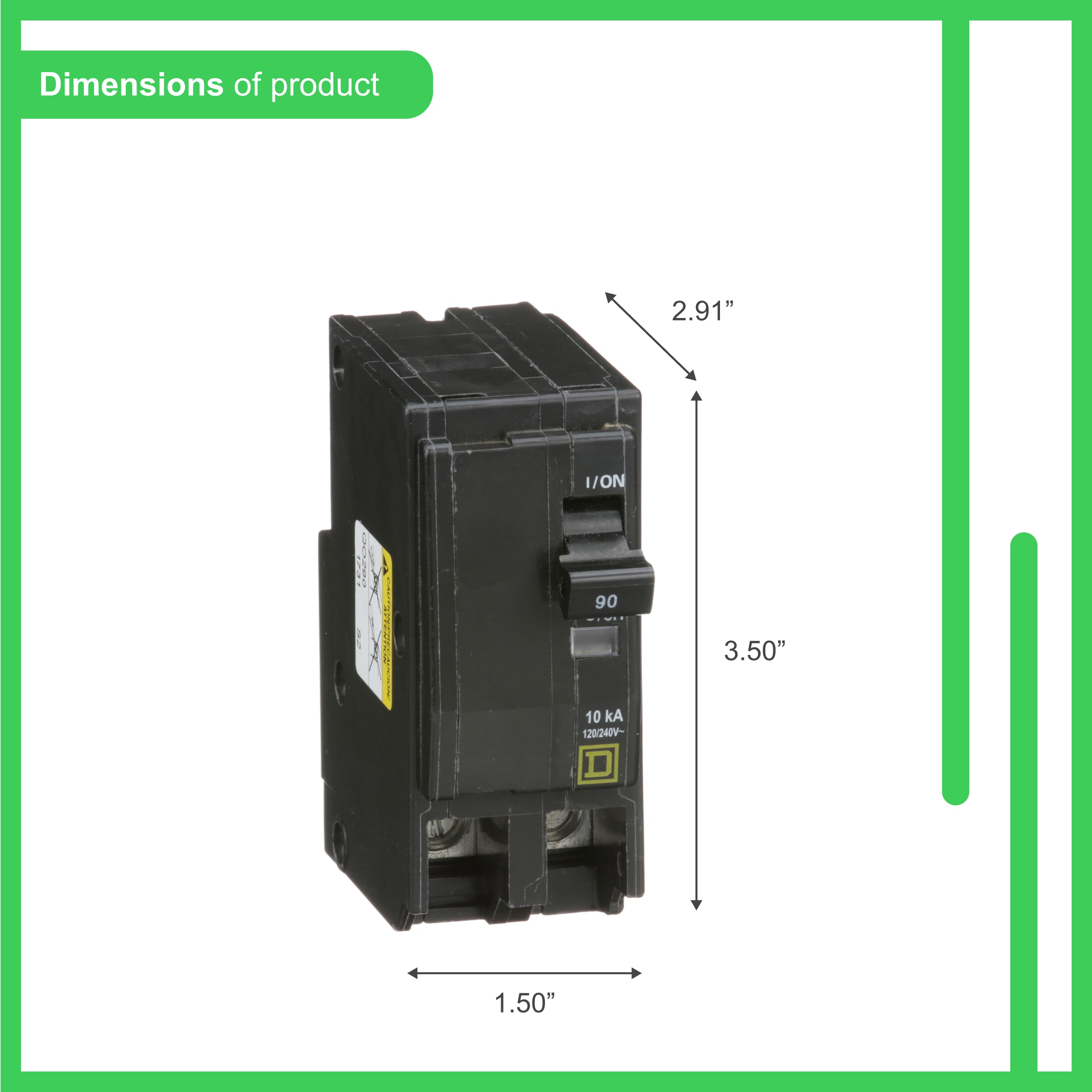 Square D QO 90-amp 2-Pole Standard Trip Circuit Breaker in the Circuit ...