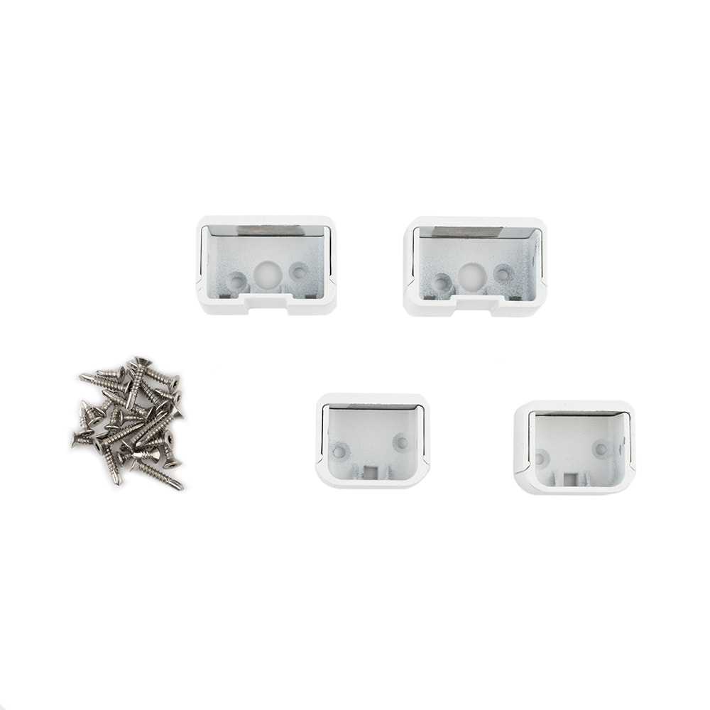 Deckorators 5.0625-in x 2.5-in Contemporary Aluminum Textured White Aluminum Rail Bracket (4-Pack)
