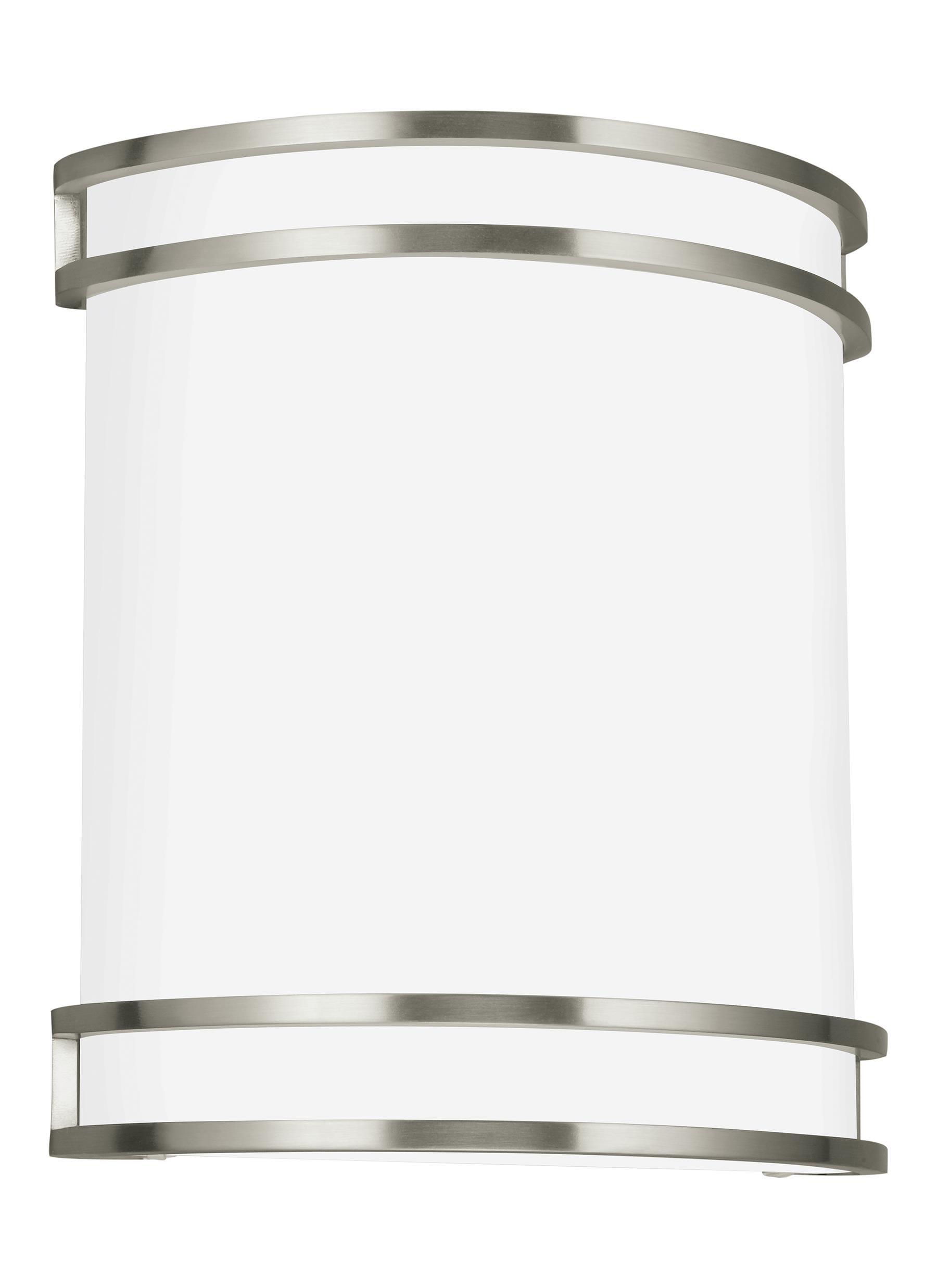 Generation Lighting 4933593S-962 Ravel 9.5000-in W 1 -Light Brushed Nickel Transitional Integrated LED Wall Sconce