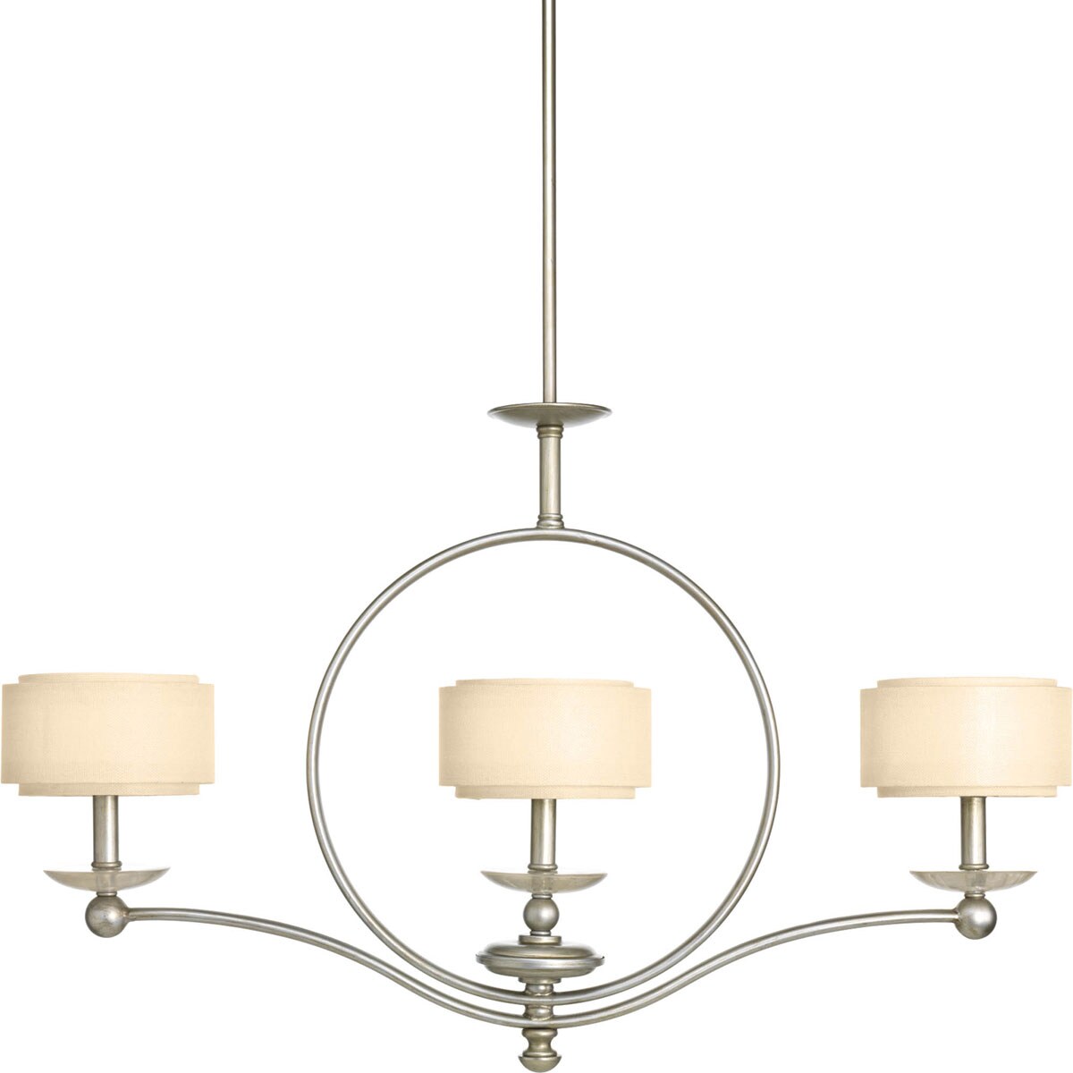 Progress Lighting P4349-134 Ashbury 3-Light Silver Ridge Transitional Led, Dry rated Chandelier