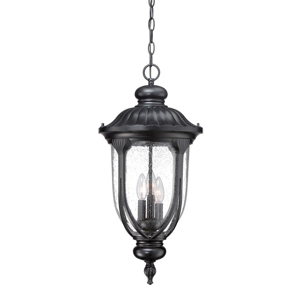 Acclaim Lighting Laurens 3-Light Matte Black Traditional Seeded Glass ...