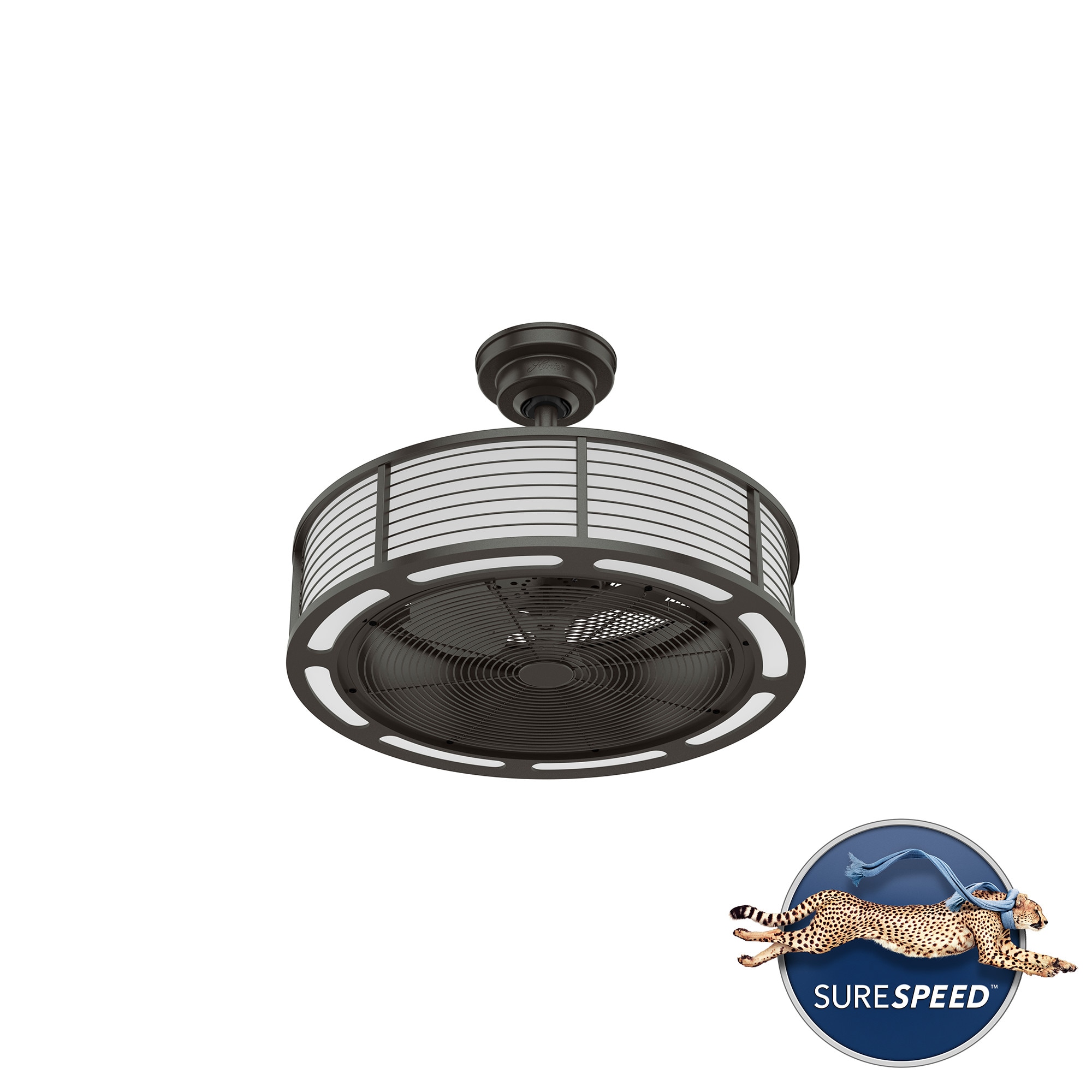 Hunter 50763 Tunley 12-in Integrated LED Noble Bronze with Noble Bronze Blades Fandelier Ceiling Fan With Light ( 3 -Blade )