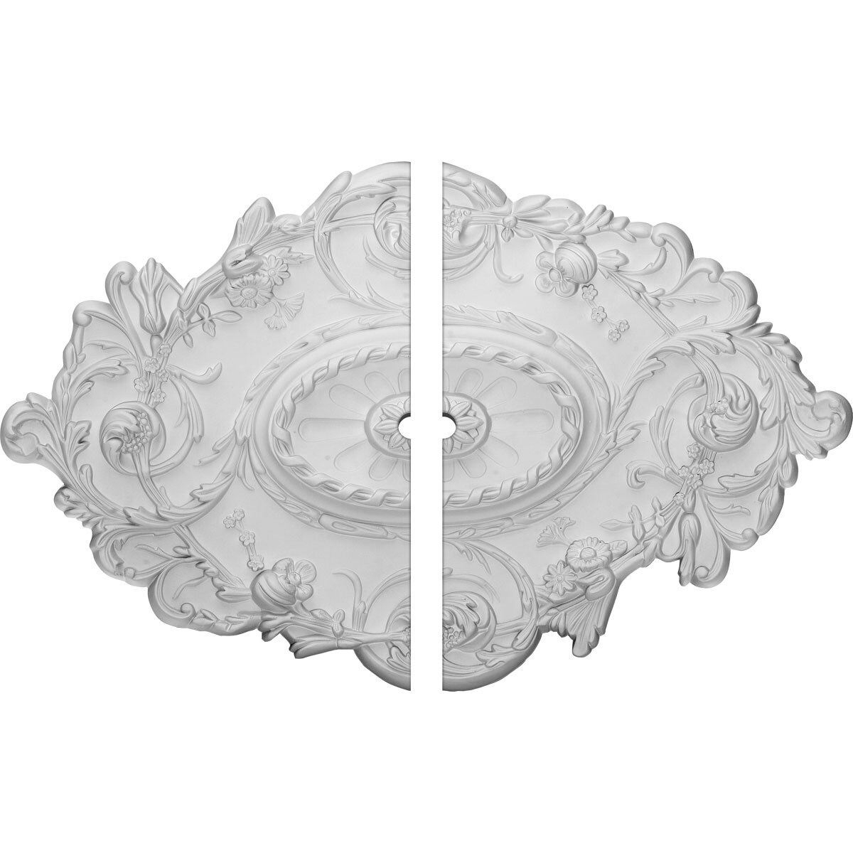 Ekena Millwork CM30SG2-01500 Strasbourg 30.5-in W x 20-in L Architectural Polyurethane Split Ceiling Medallion