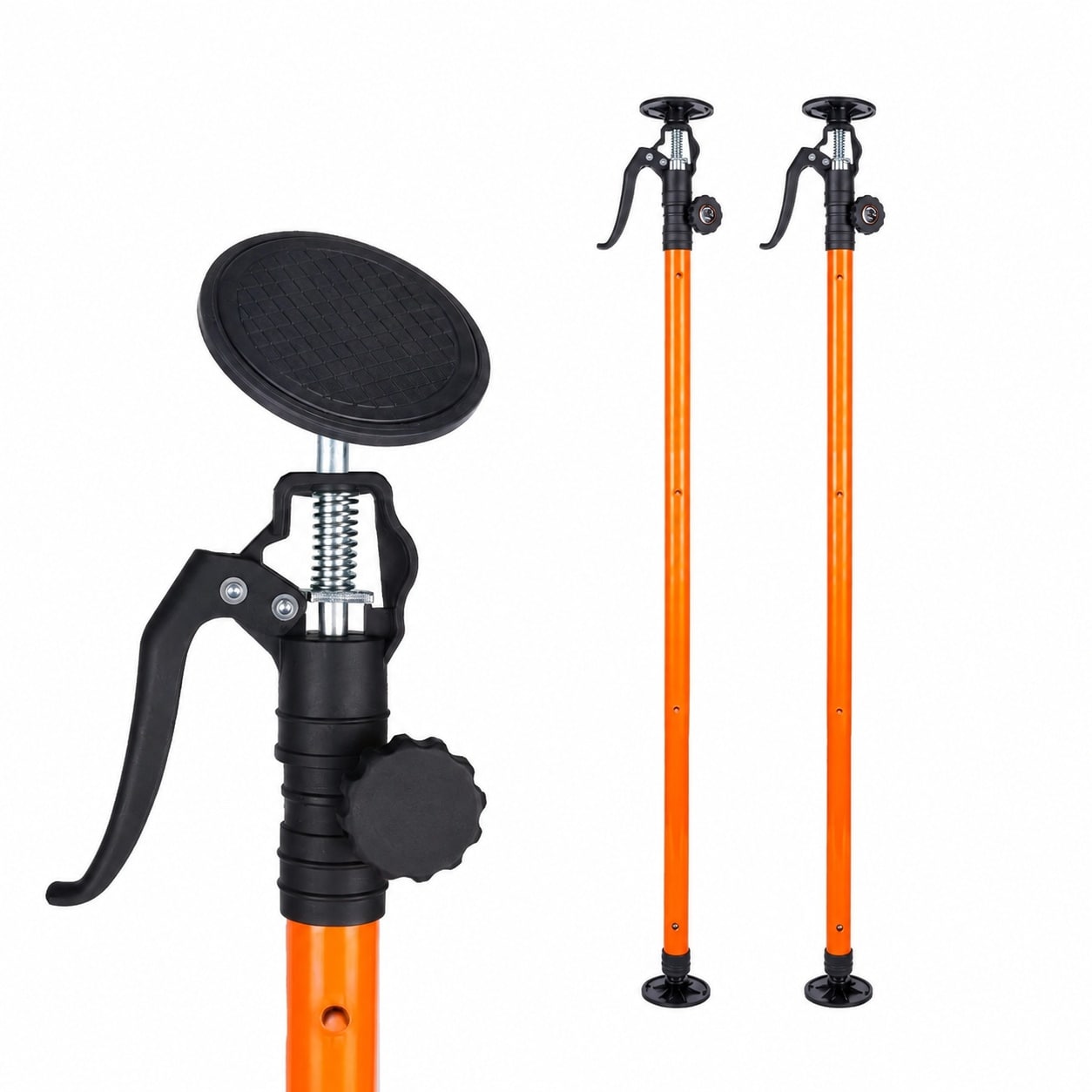 DYRCJ  Adjustable Cabinet Jack Support Pole Extendable from 45.2 inch to 114.2 inch Orange 2 Pack for Home and Construction Use