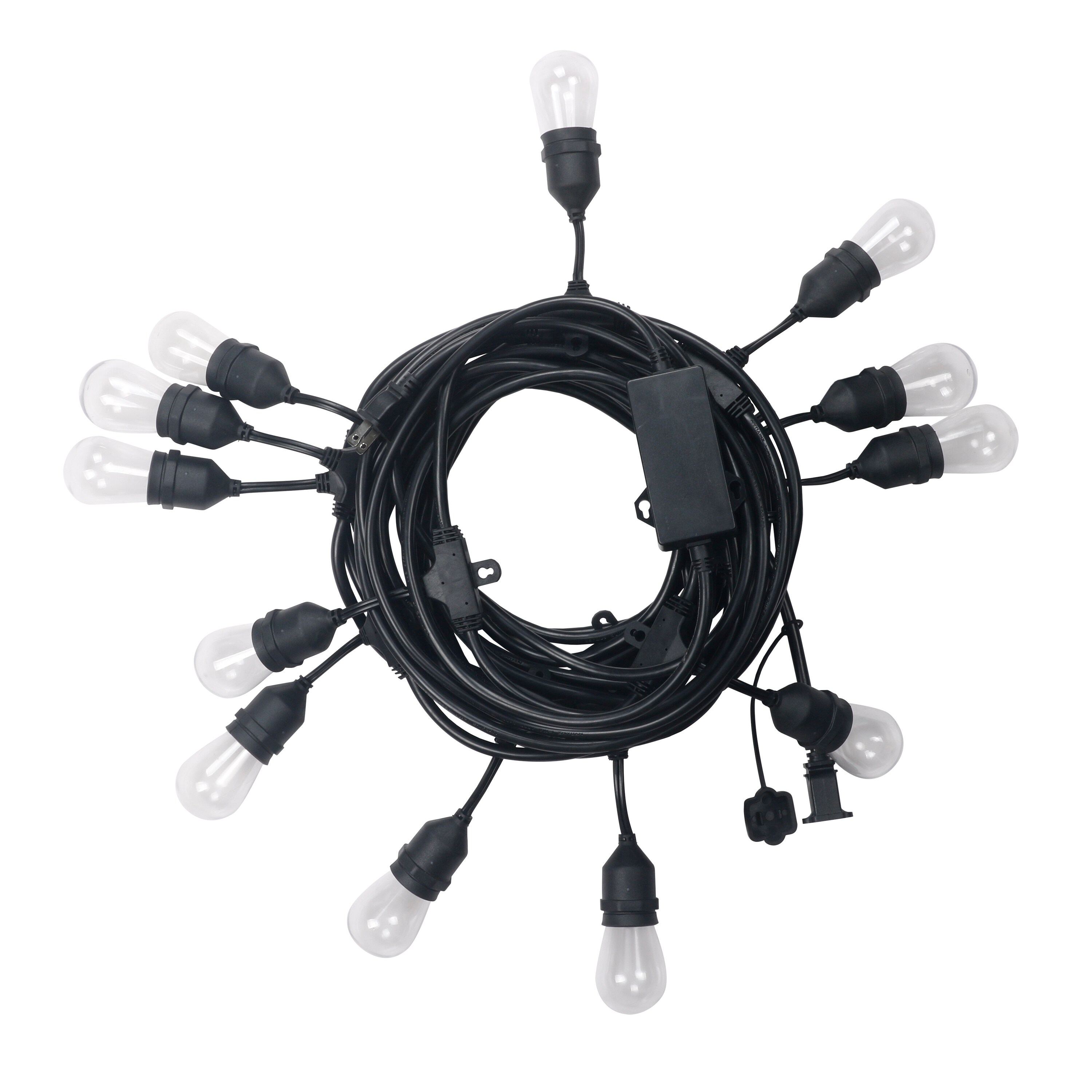 Honeywell 24ft Plugin Black Outdoor String Light with 12 Color