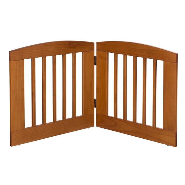 Camaflexi Freestanding Expandable Brown Wood Pet Gate in the Pet Gates  department at Lowes.com