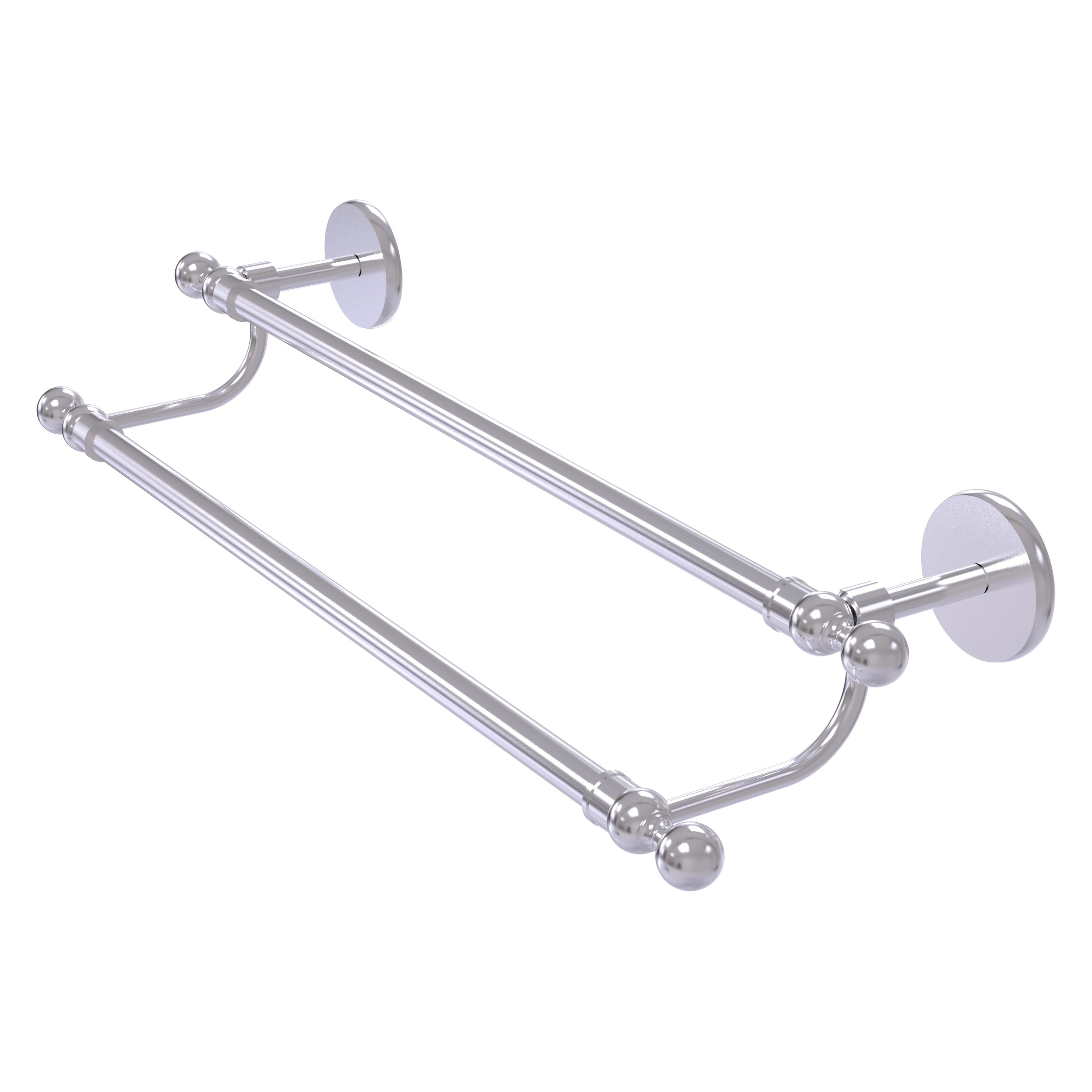 Allied Brass 1072/18-SCH Skyline 18-in double Satin Chrome Wall mount Double Towel Bar