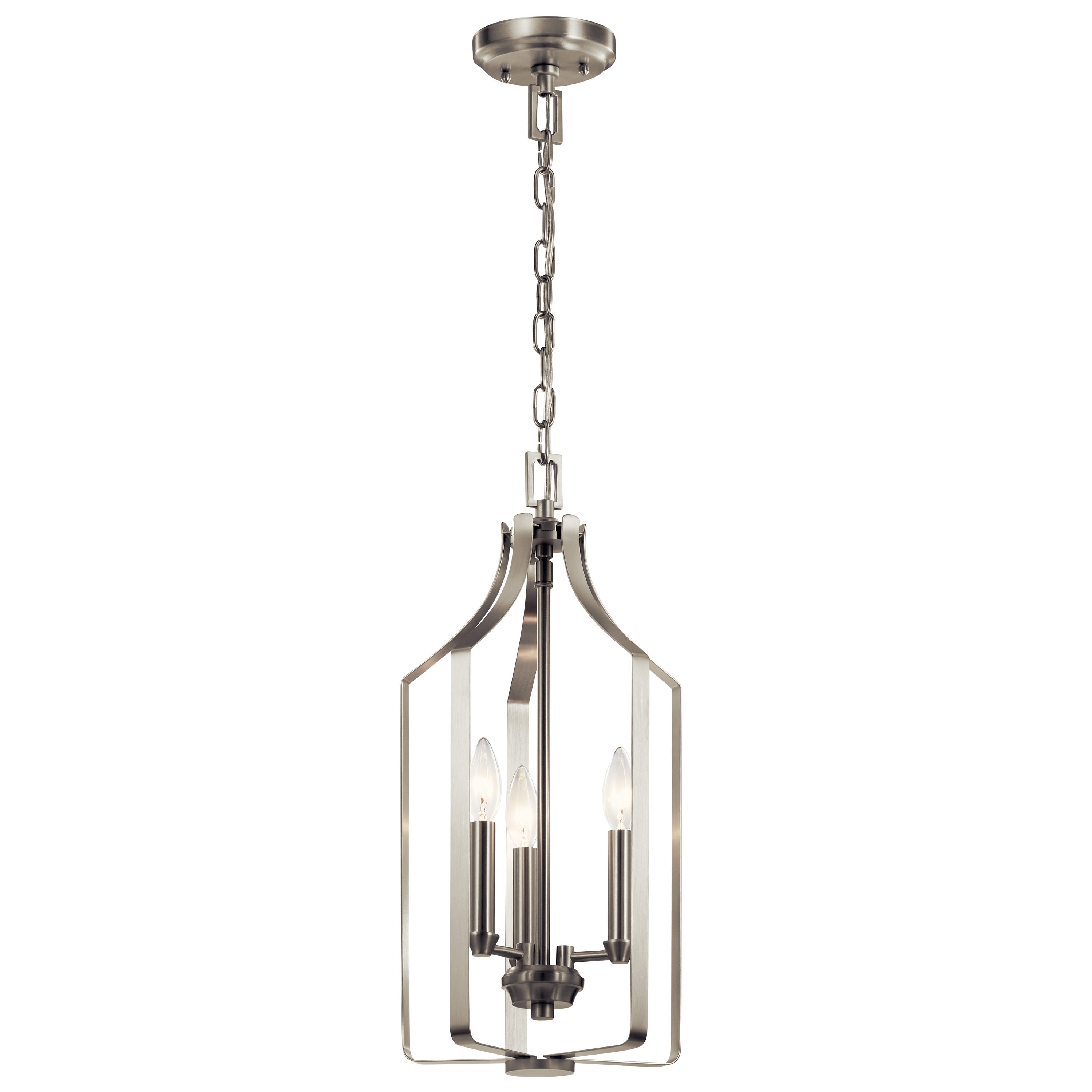 brushed nickel lantern pendant