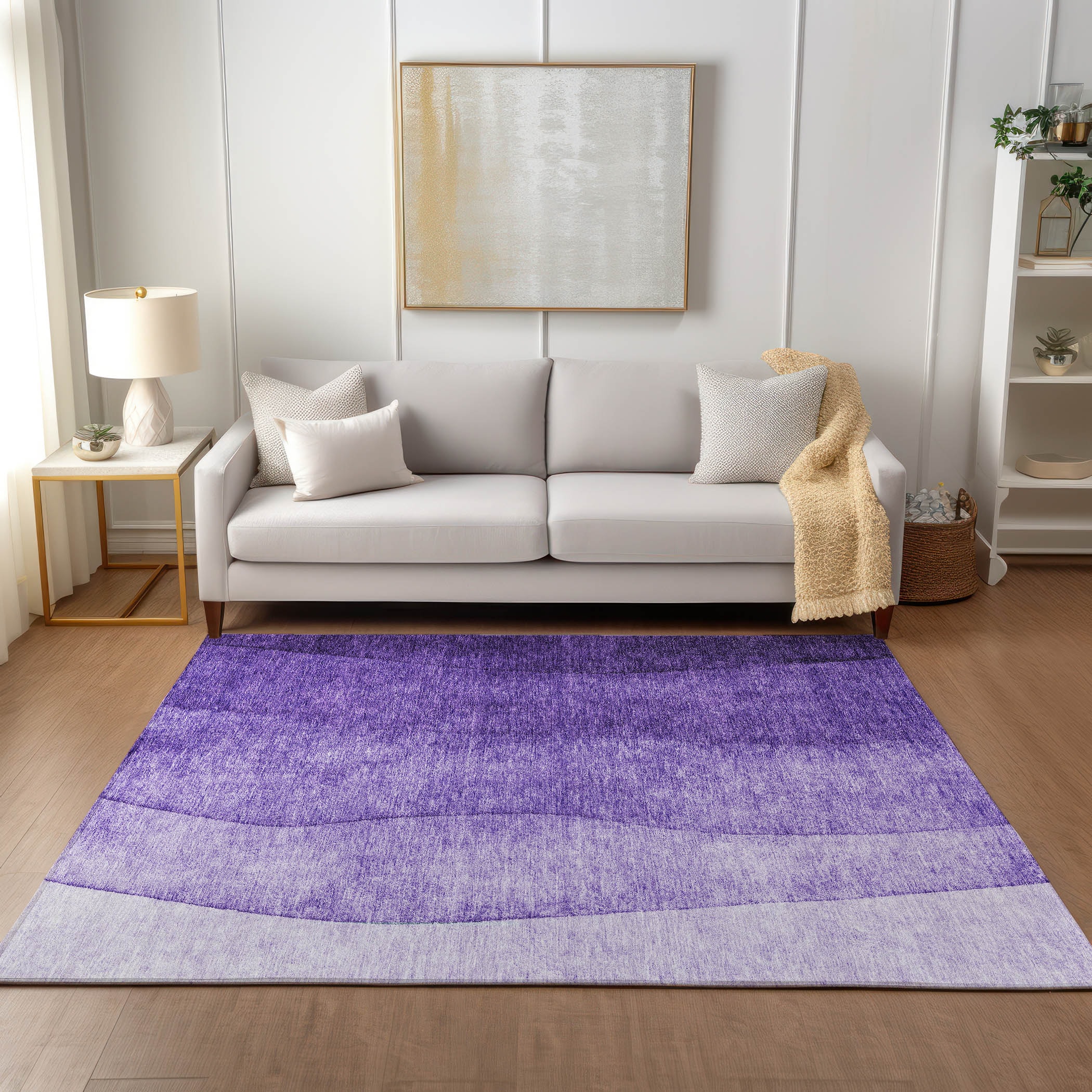 Addison Rugs ACN625PP5X8 Chantille ACN625PP 5 x 7 (ft) Polyester Purple Rectangular Indoor/Outdoor Geometric Machine washable Area rug