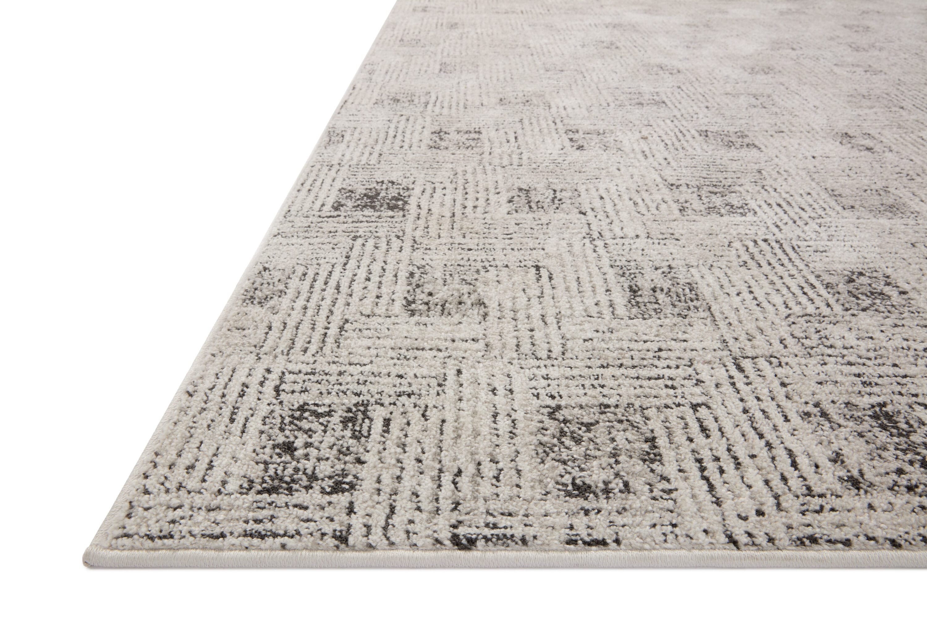 Kamala Grey and Graphite Diamond Pattern Runner Rug 2'-7" x 8'-0"