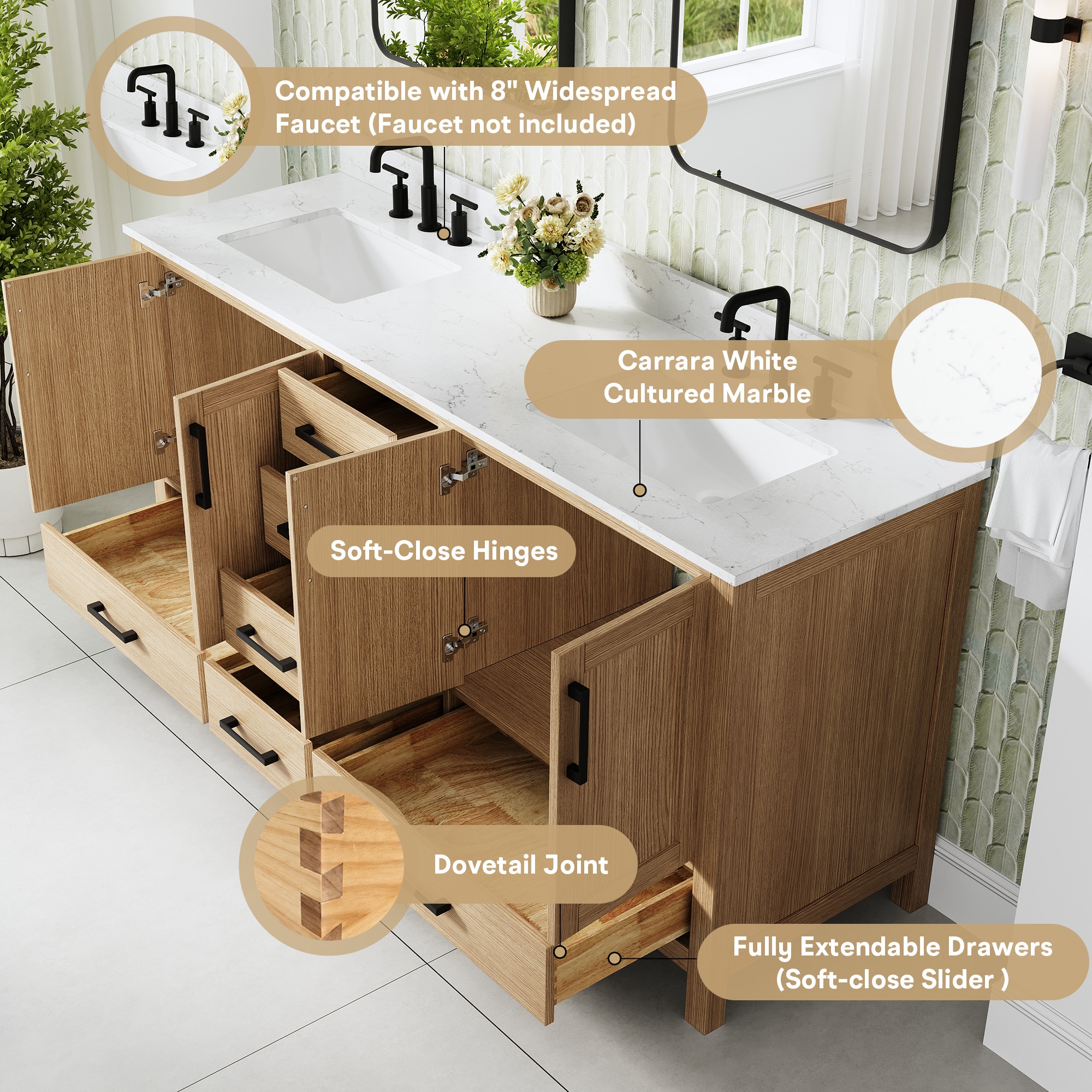 Iseryn FD72CBOAK Bath-Vanity-Combo - View #4