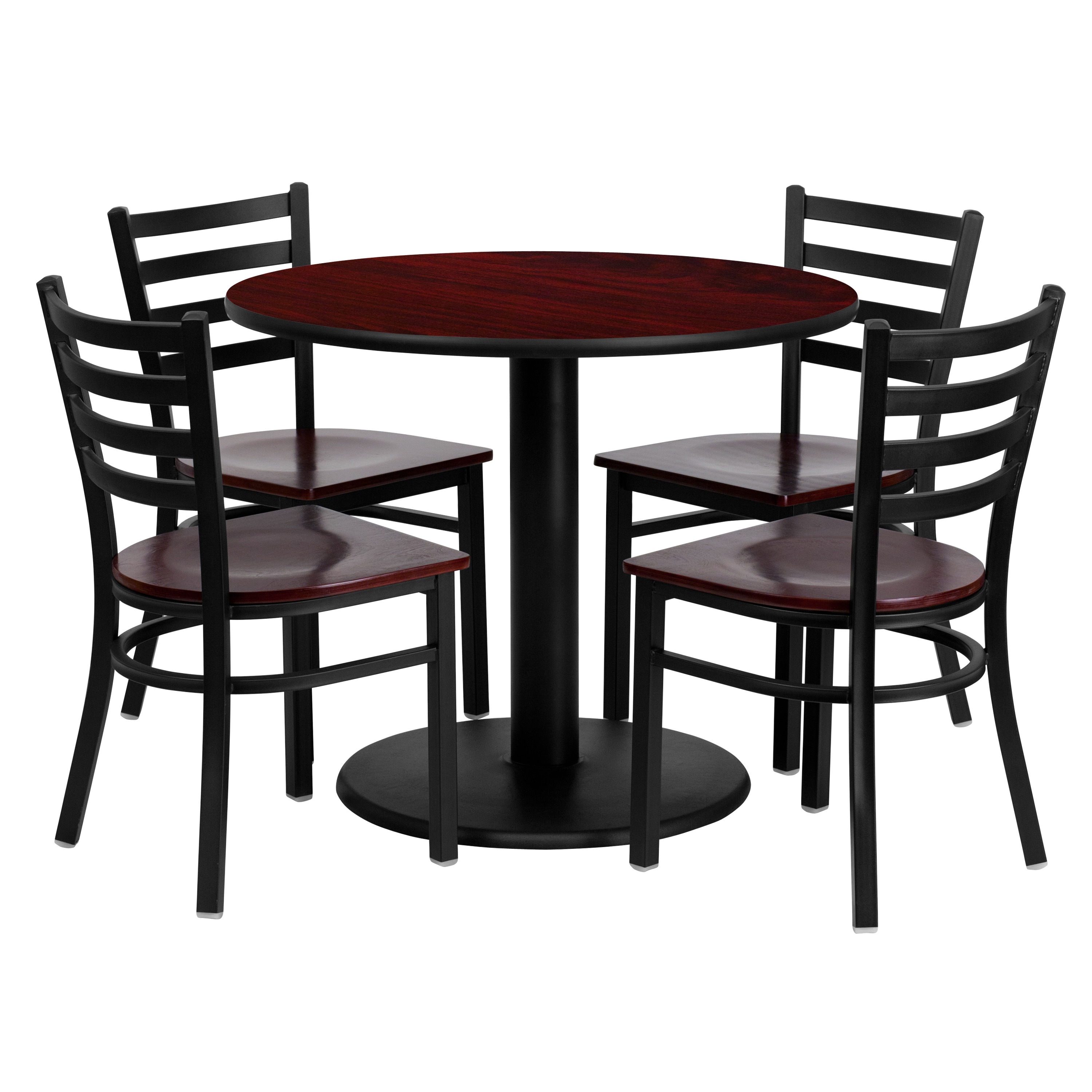 Flash Furniture 847254049481 Mahogany Traditional Dining Room Set with Round Table (Seats 4)